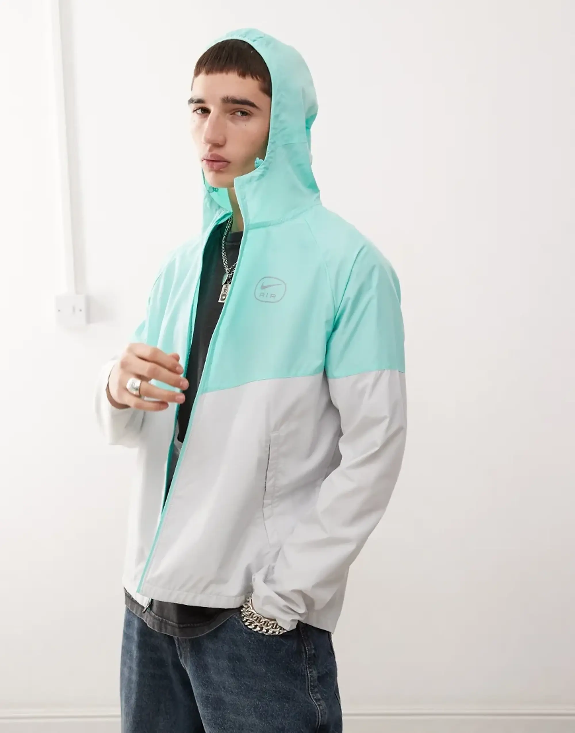 Nike Air Run Jacket In Light Green