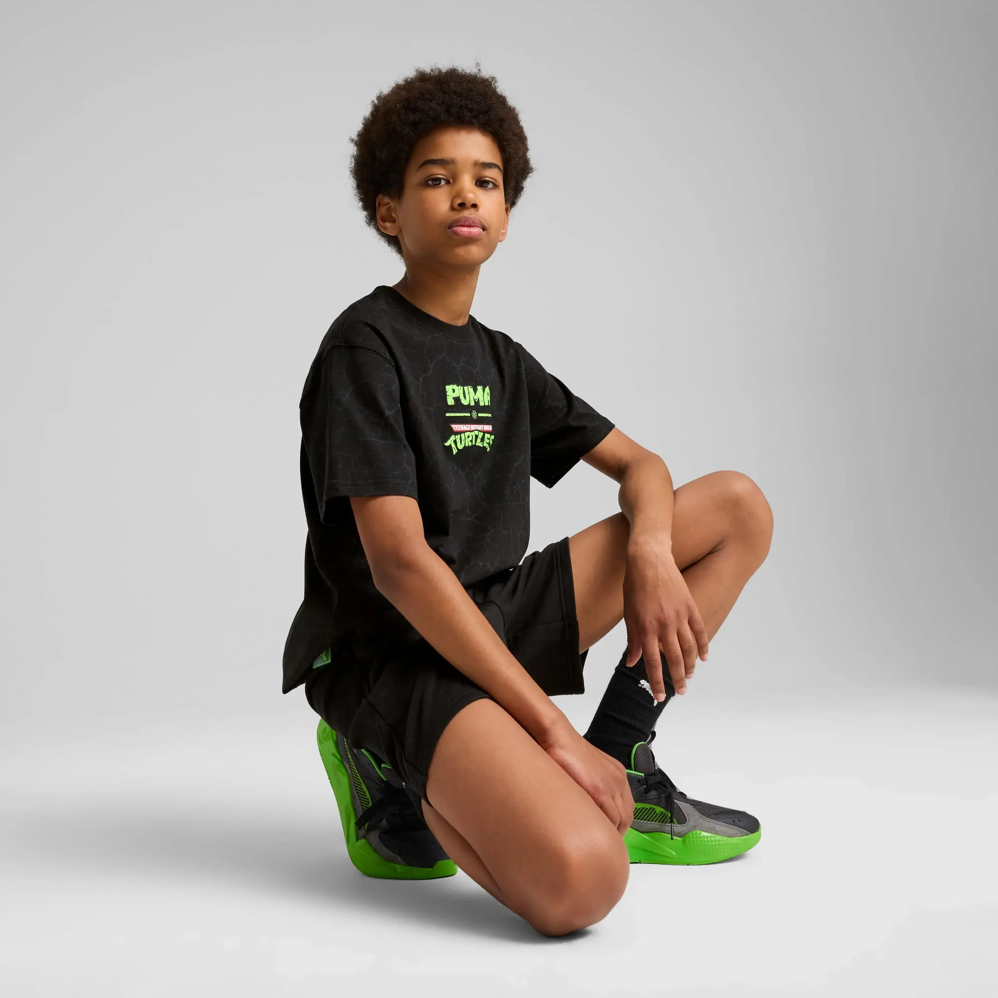 PUMA x Tmnt Relaxed All-Over Print T-Shirt Youth, Black