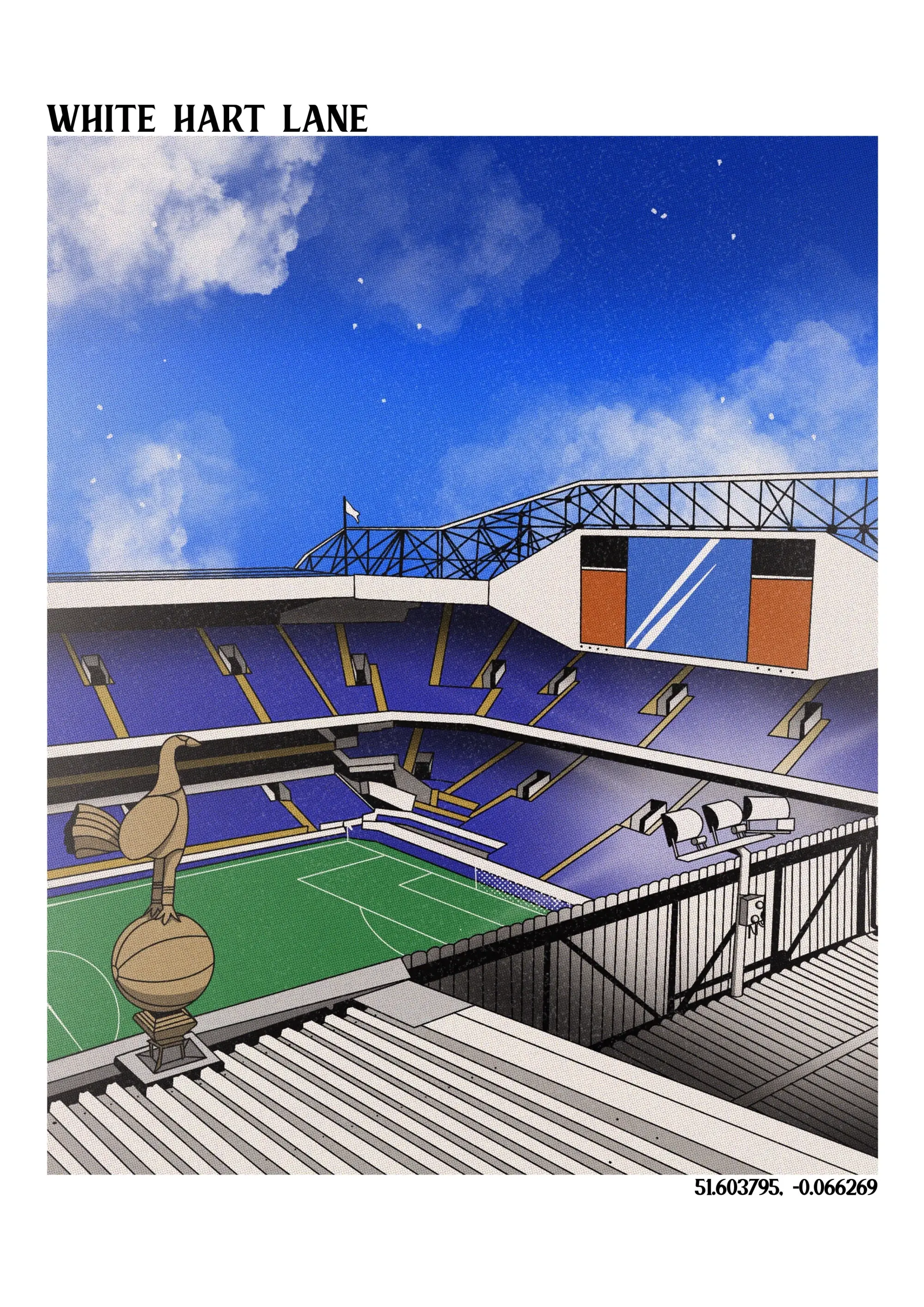 Classic Football Shirts White Hart Lane A3 Print/Poster