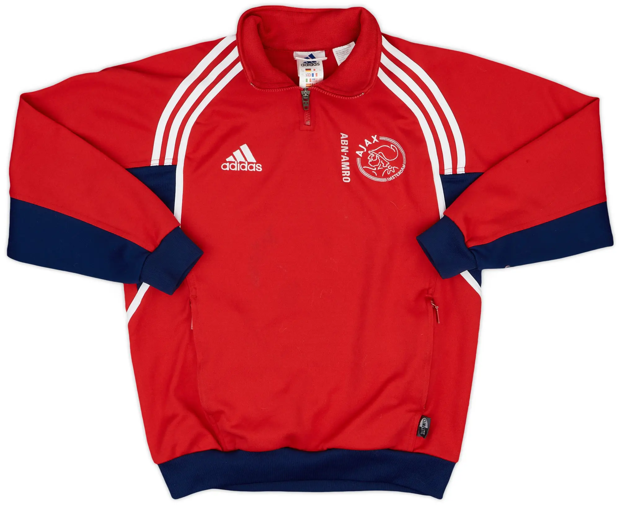 2000-01 Ajax adidas 1/4 Zip Sweat Top - 7/10 - (L.Boys)