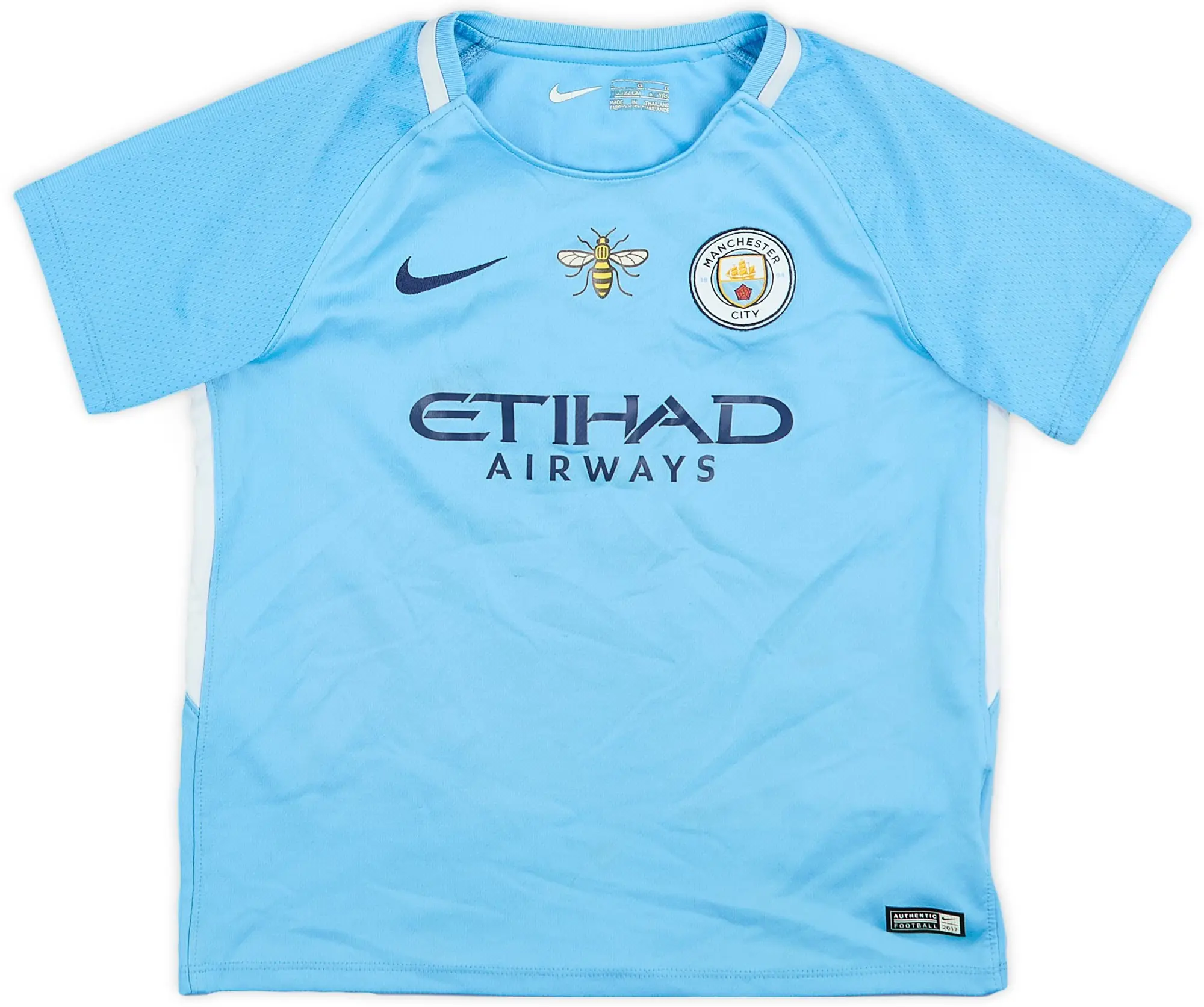 Nike 2017-18 Manchester City Home Shirt - 6/10 - (6-7 Years)