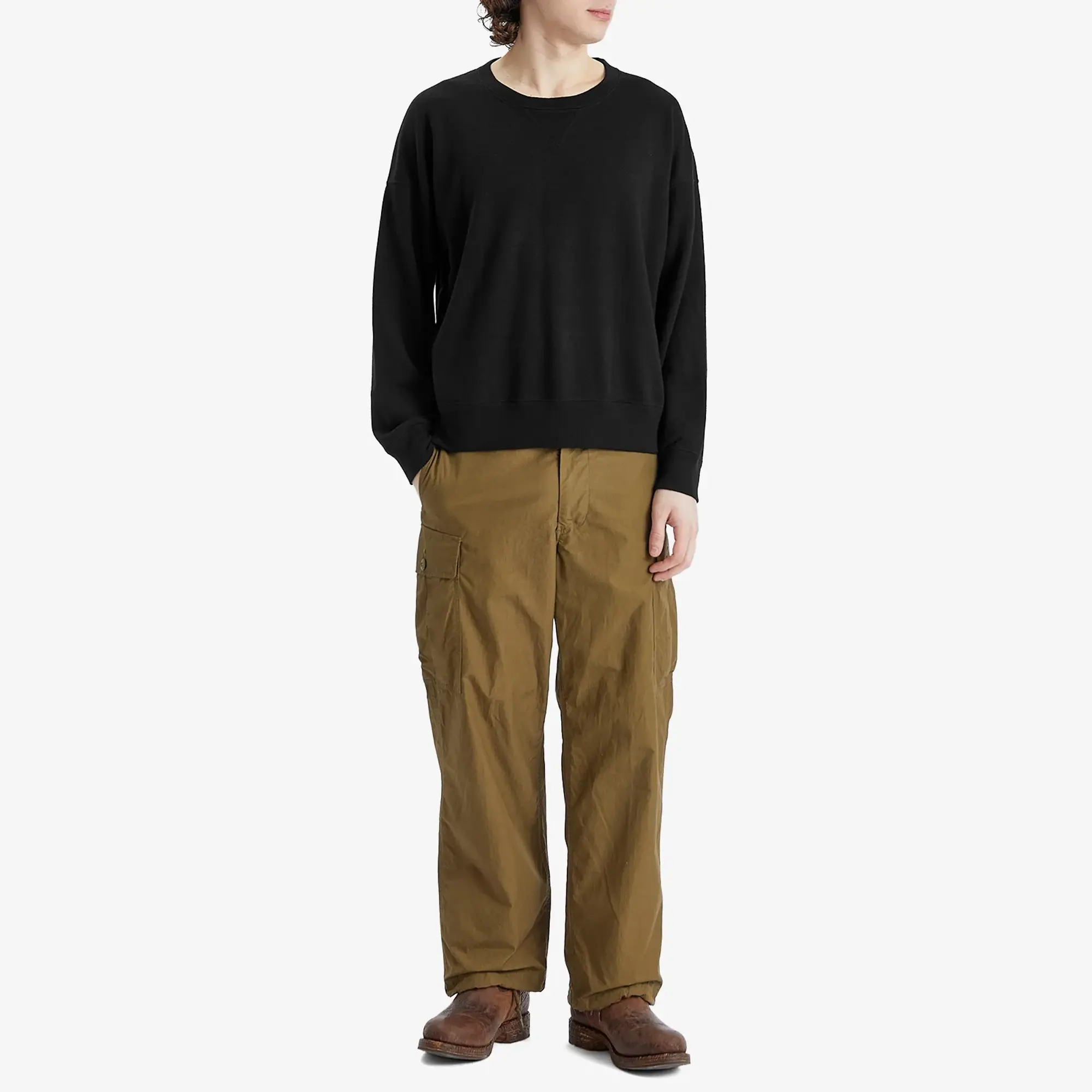 Visvim Men's Jumbo SB Crew Sweat Black