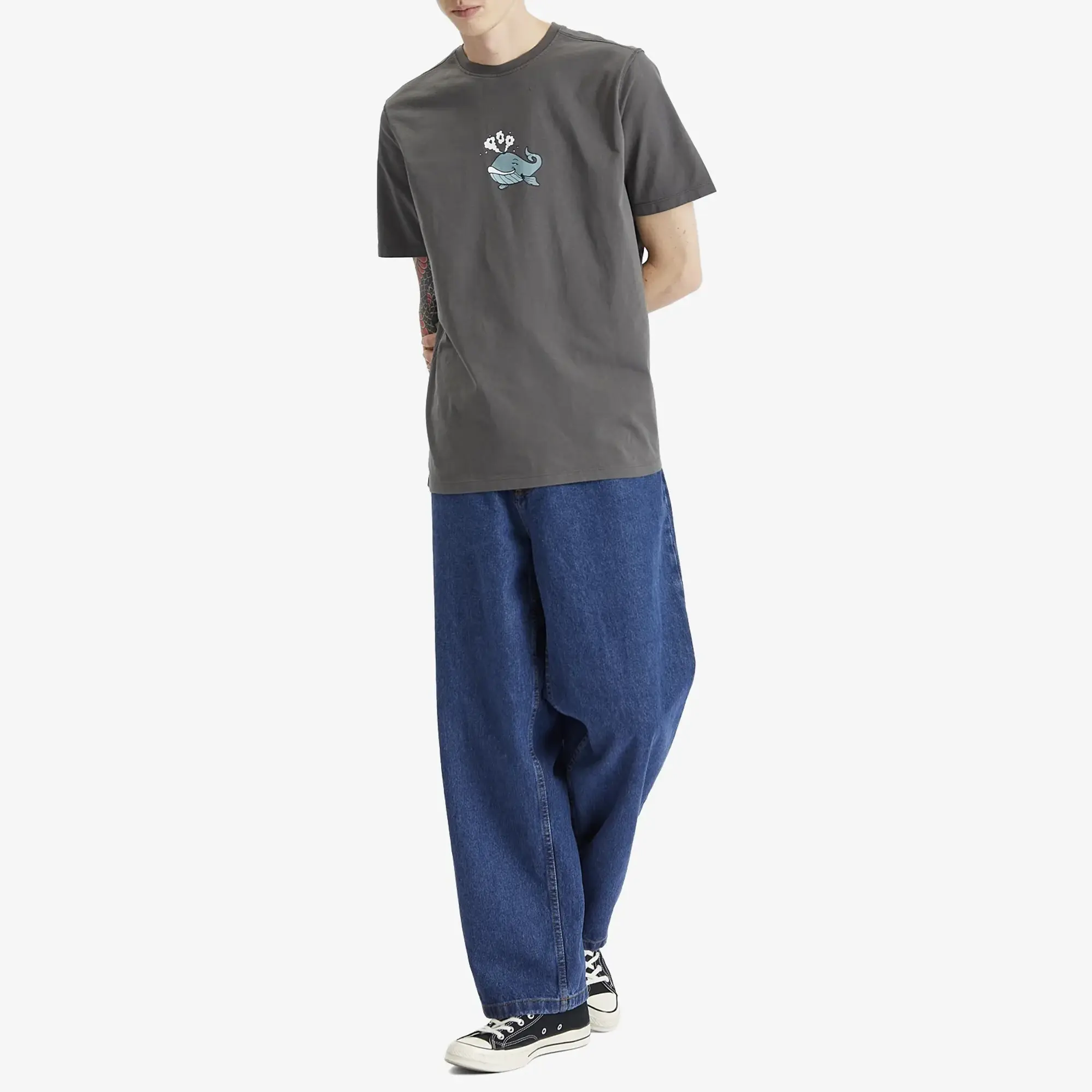 Pop Trading Company Men's Whale T-Shirt Charcoal