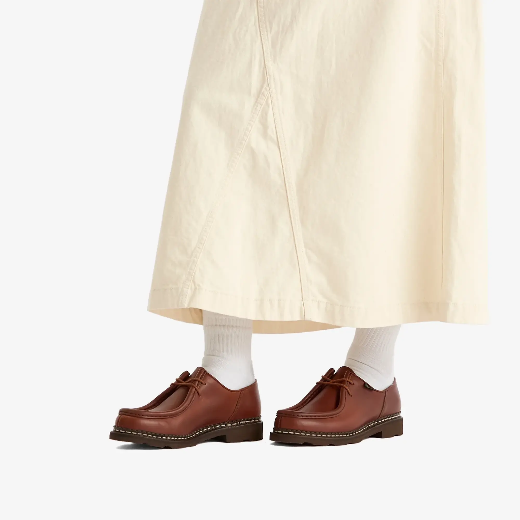 Paraboot Women's Michael Leather Lace Up Derby Shoe Brown