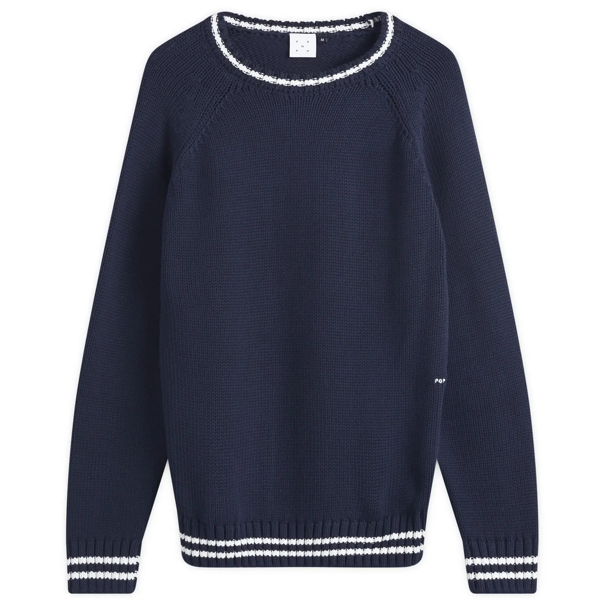 Pop Trading Company Men's Knitted Logo Crew Sweater Navy