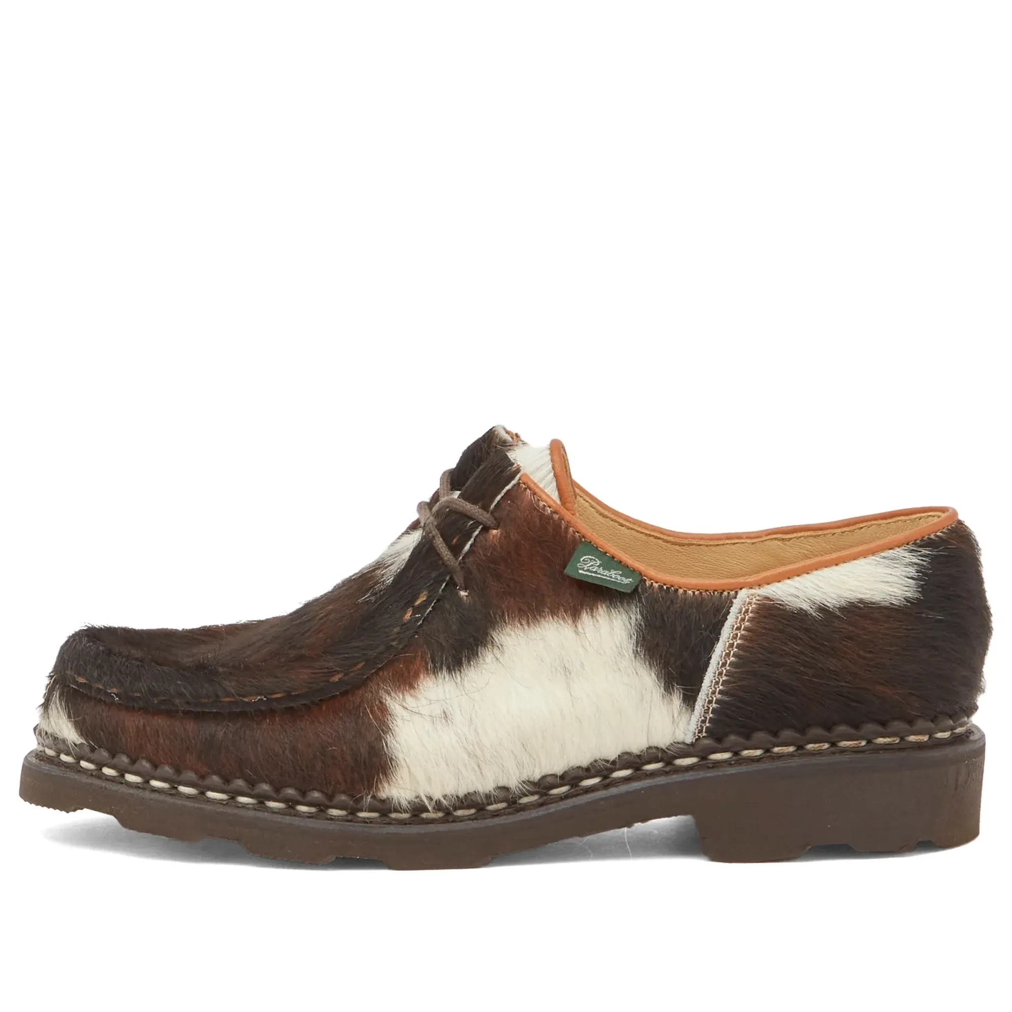 Paraboot Women's Michael Cow Hair Leather Lace Up Derby Shoe Brown