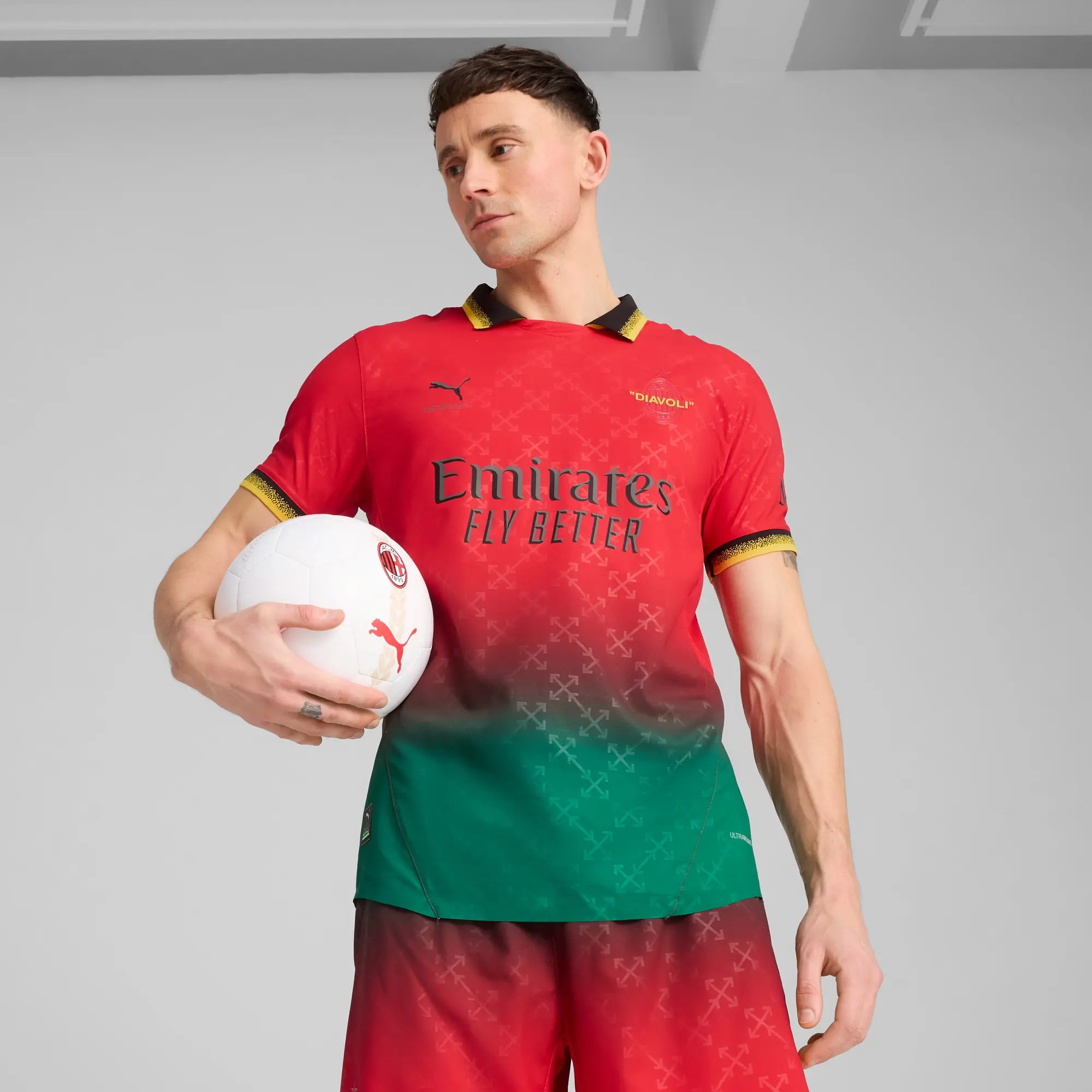 PUMA AC Milan x Off-White™ Authentic Jersey Men, For All Time Red/Black
