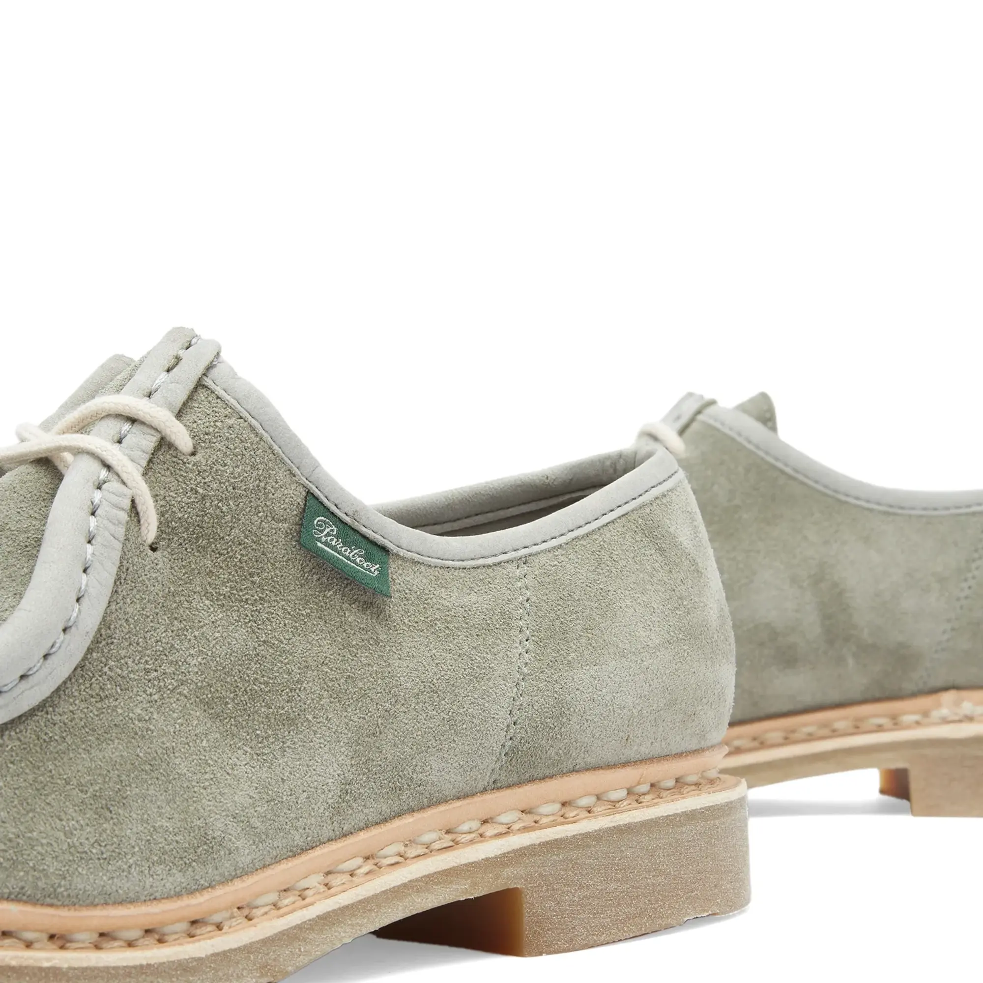 Paraboot Women's Michael Suede Leather Lace Up Derby Shoe Lime