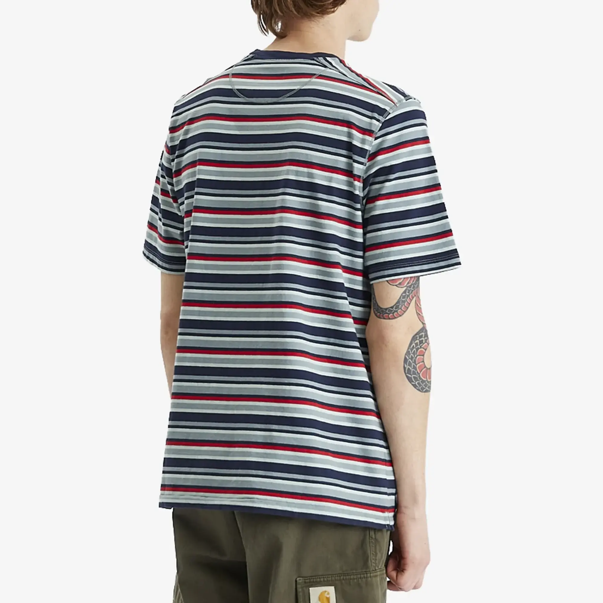 Pop Trading Company Men's Striped Pocket T-Shirt Multicolour