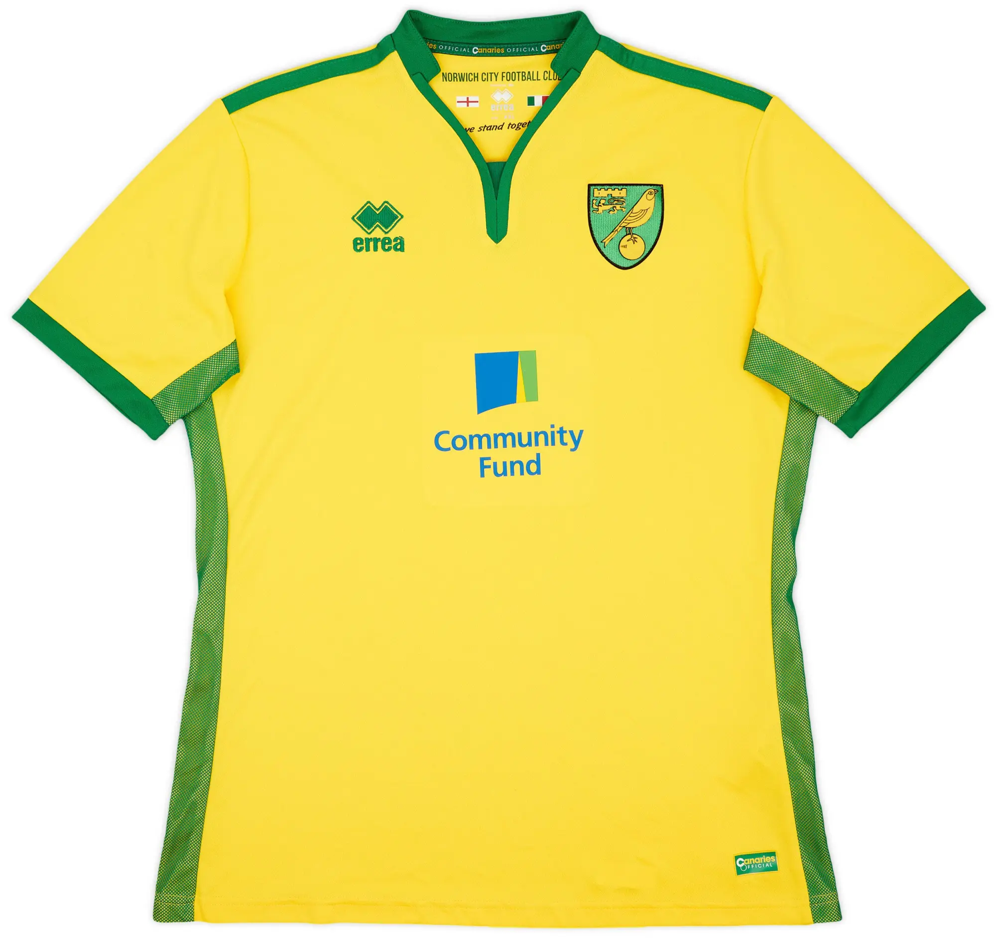 Errea 2016-17 Norwich Home Shirt - 9/10 - (XXL)