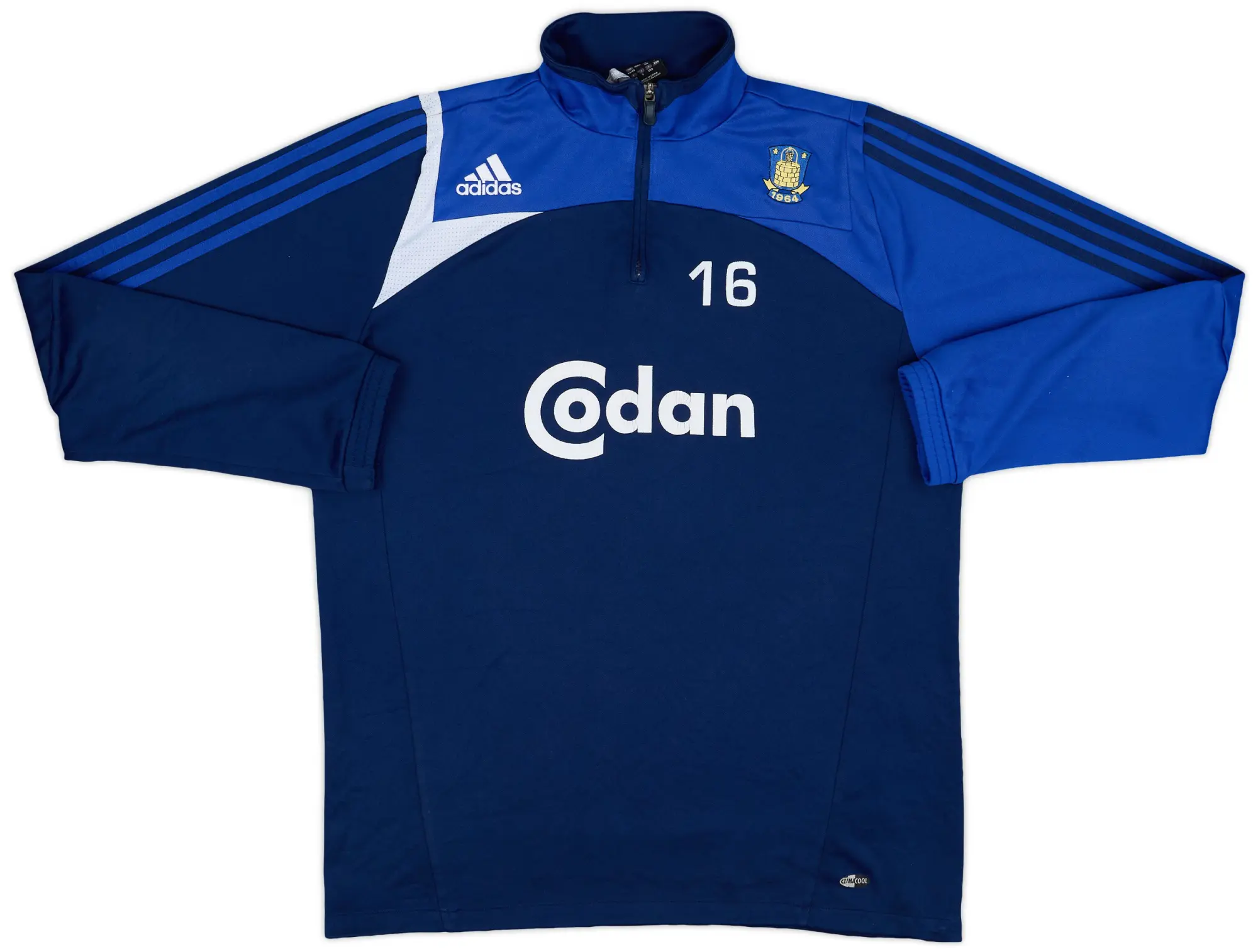 2006-07 Brondby adidas Player Issue 1/4 Zip Training Top #16 - 7/10 - (XL)