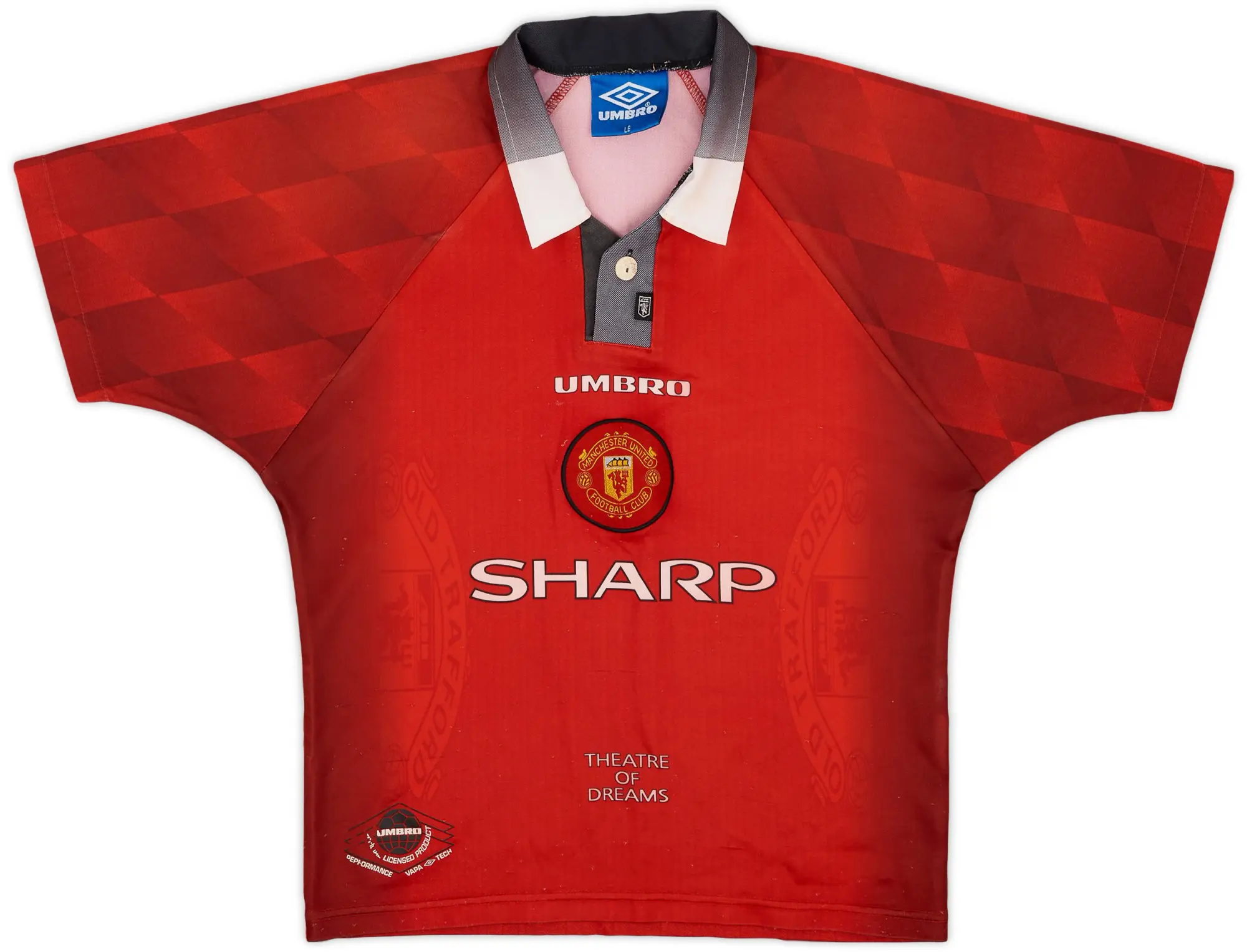 Umbro 1996-98 Manchester United Home Shirt - 7/10 - (L.Boys)