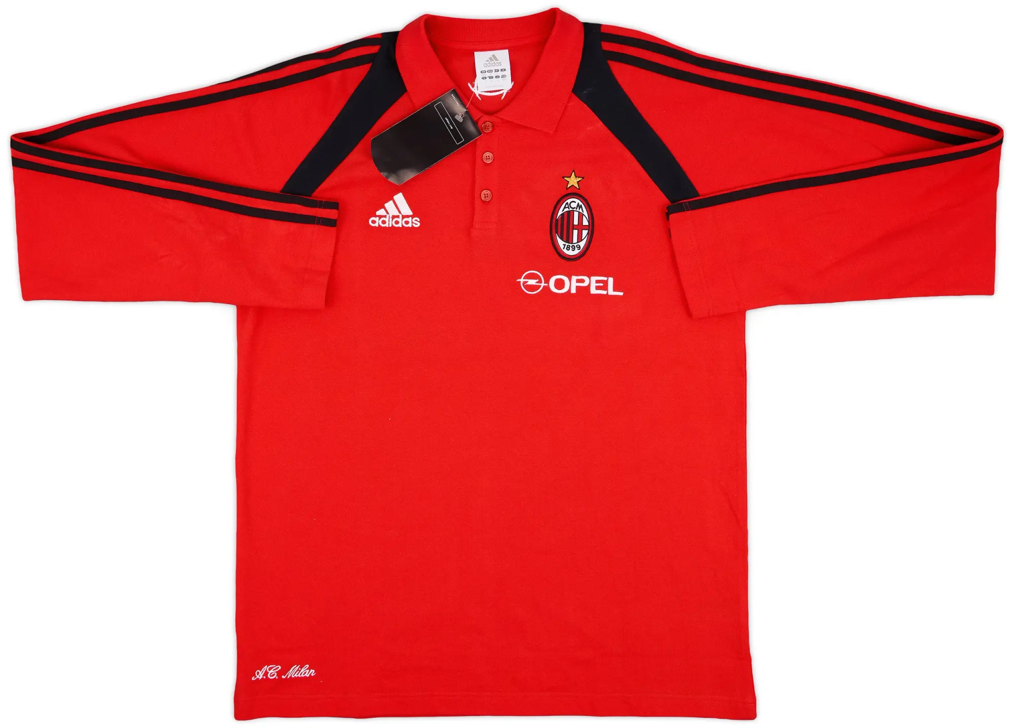2004-05 AC Milan adidas Polo L/S Shirt (M)