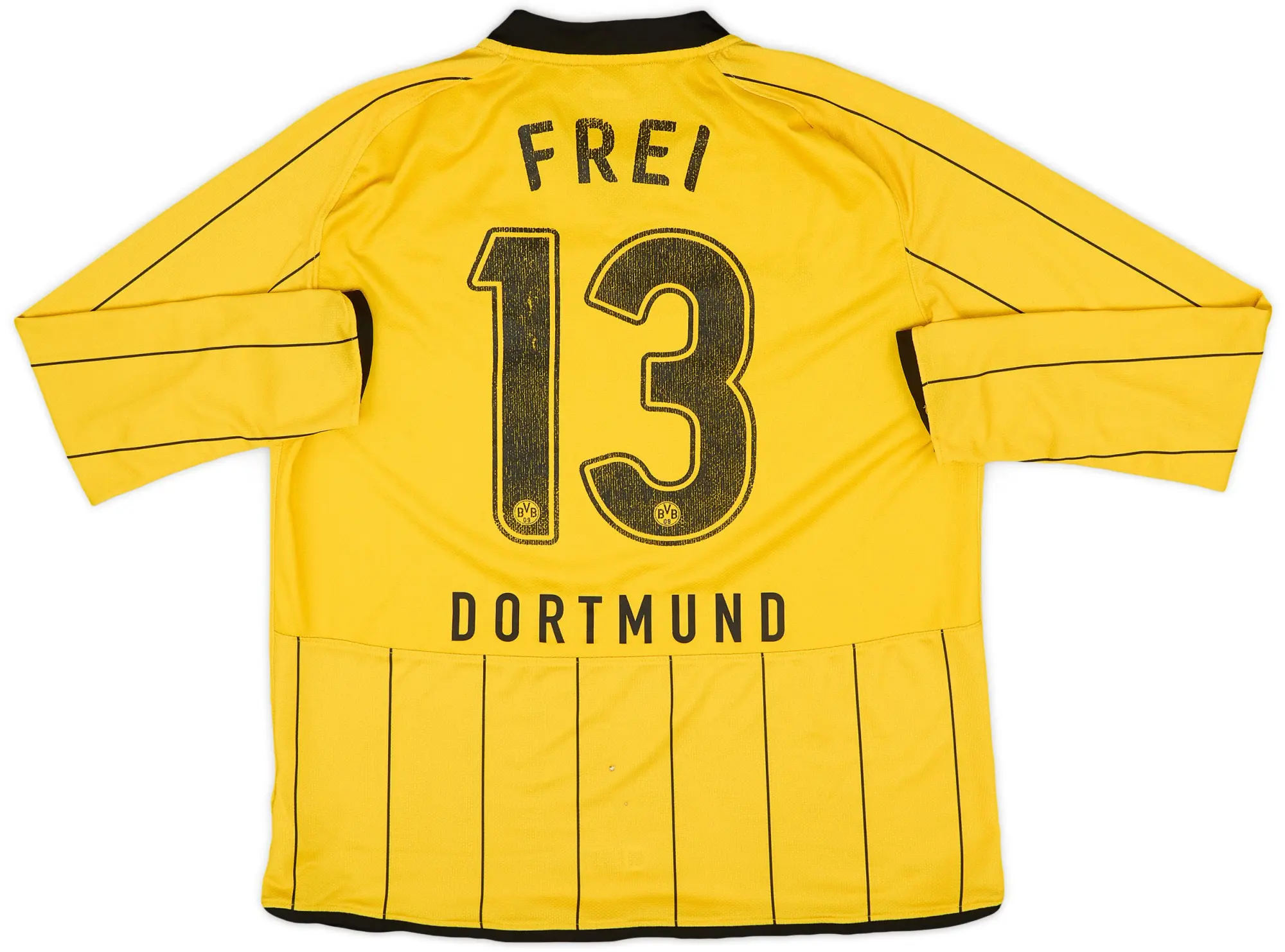 Nike 2008-09 Borussia Dortmund Home L/S Shirt Frei #13 - 5/10 - (L)