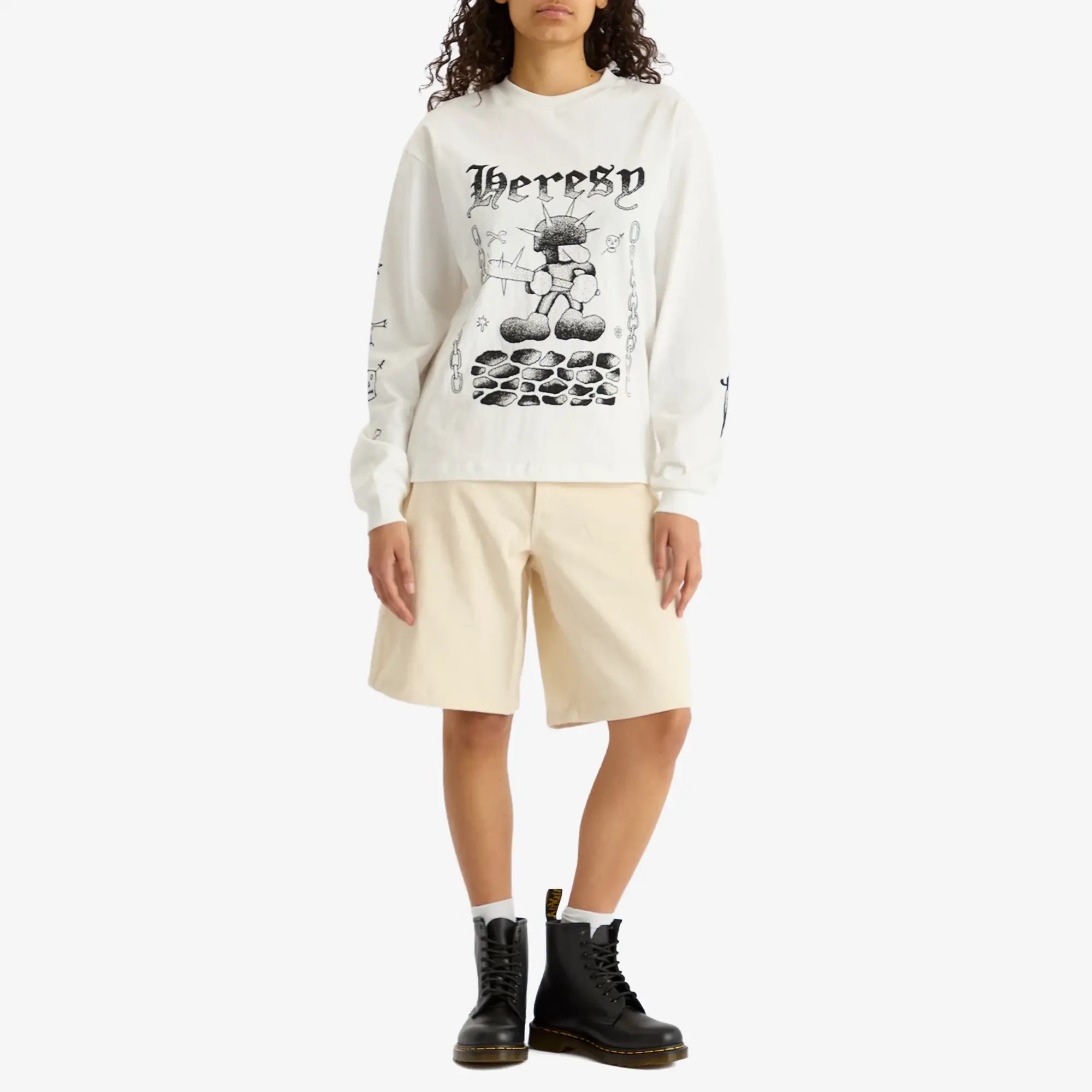 Heresy Fightin' Longsleeve T-Shirt Ecru