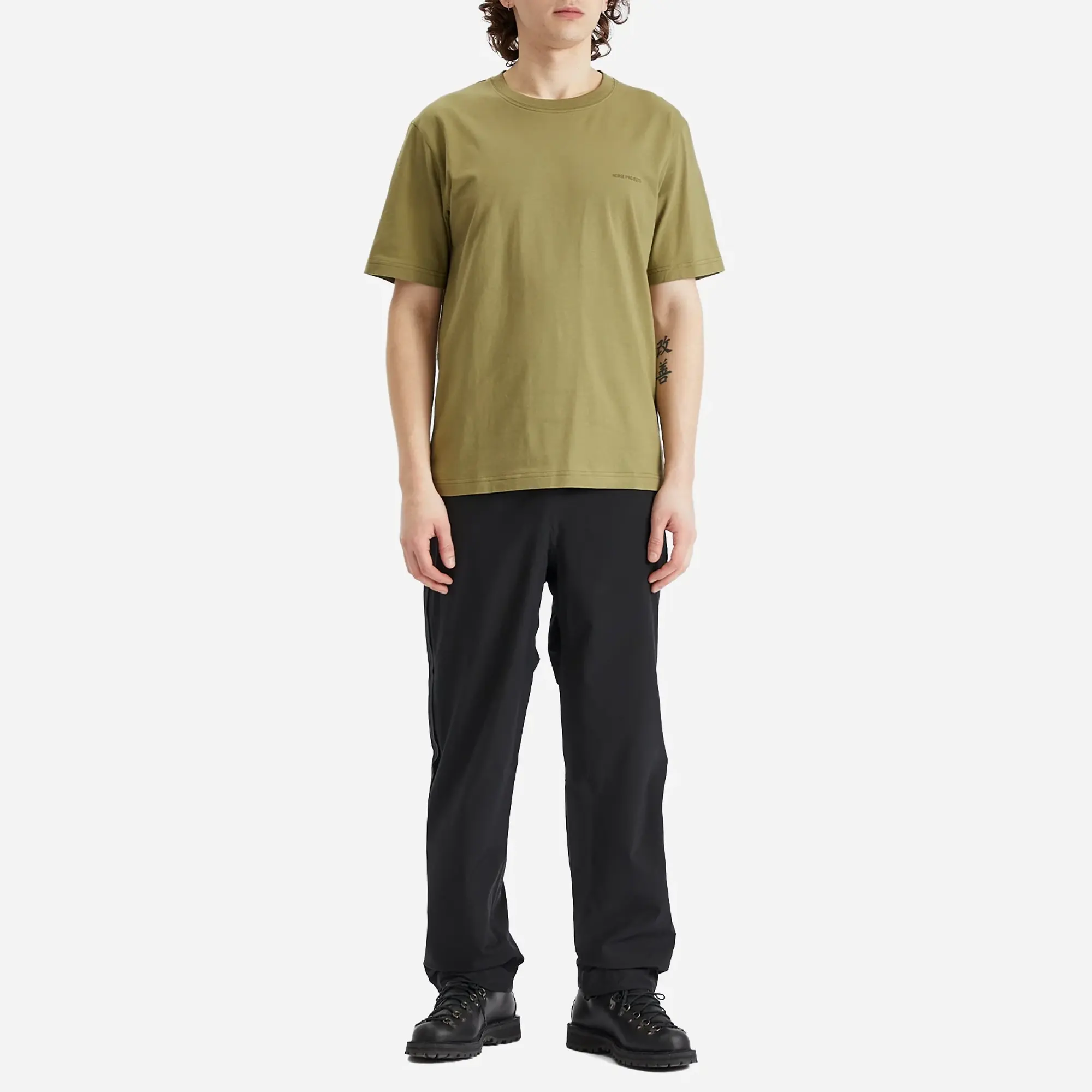 Norse Projects Men's Johannes Logo Print T-Shirt Moss Green
