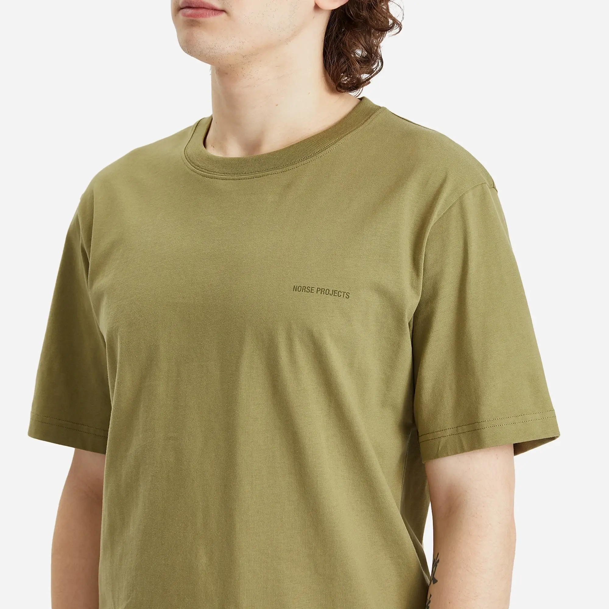Norse Projects Men's Johannes Logo Print T-Shirt Moss Green