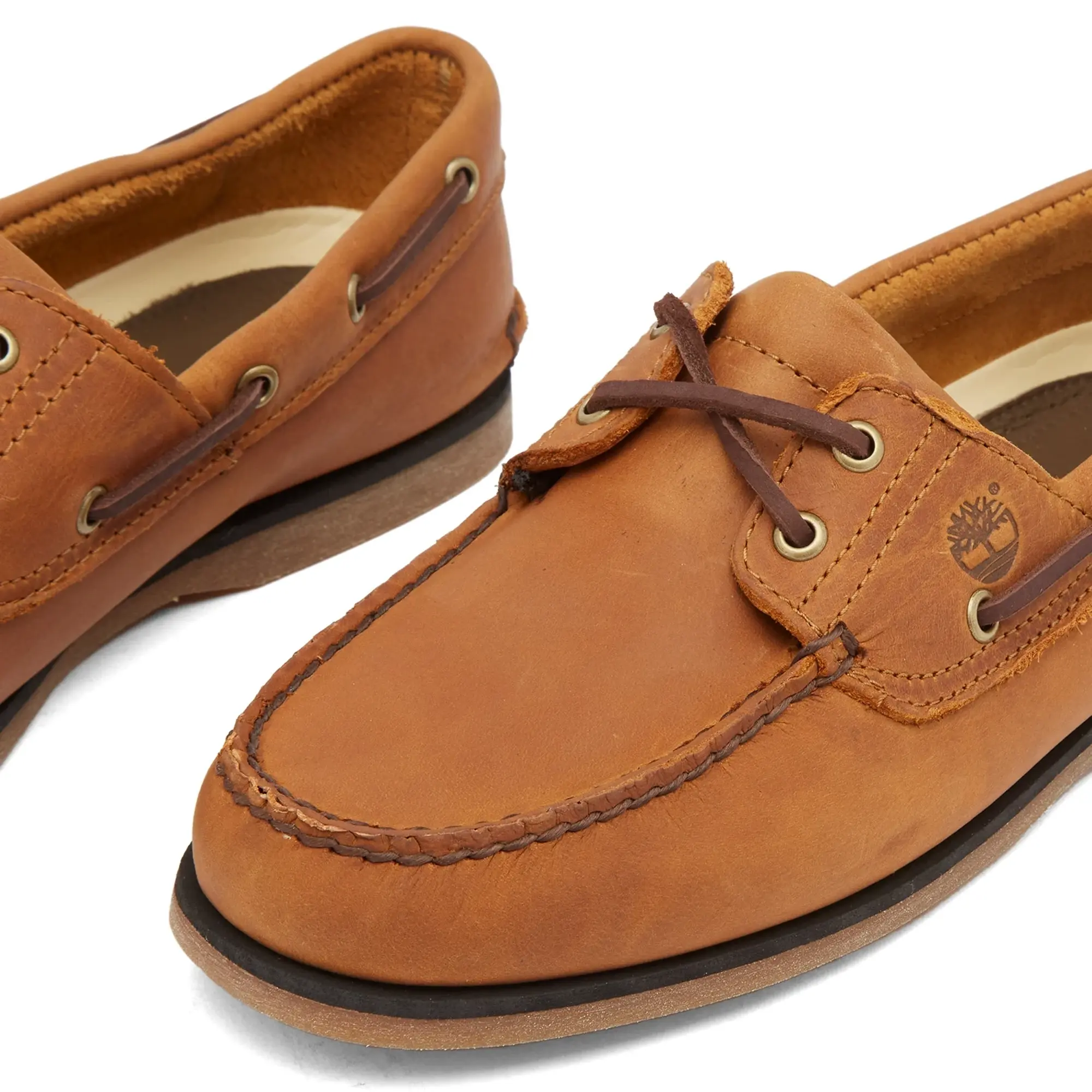 Timberland Men's Classic 2 Eye Boat Shoe Wheat Full Grain