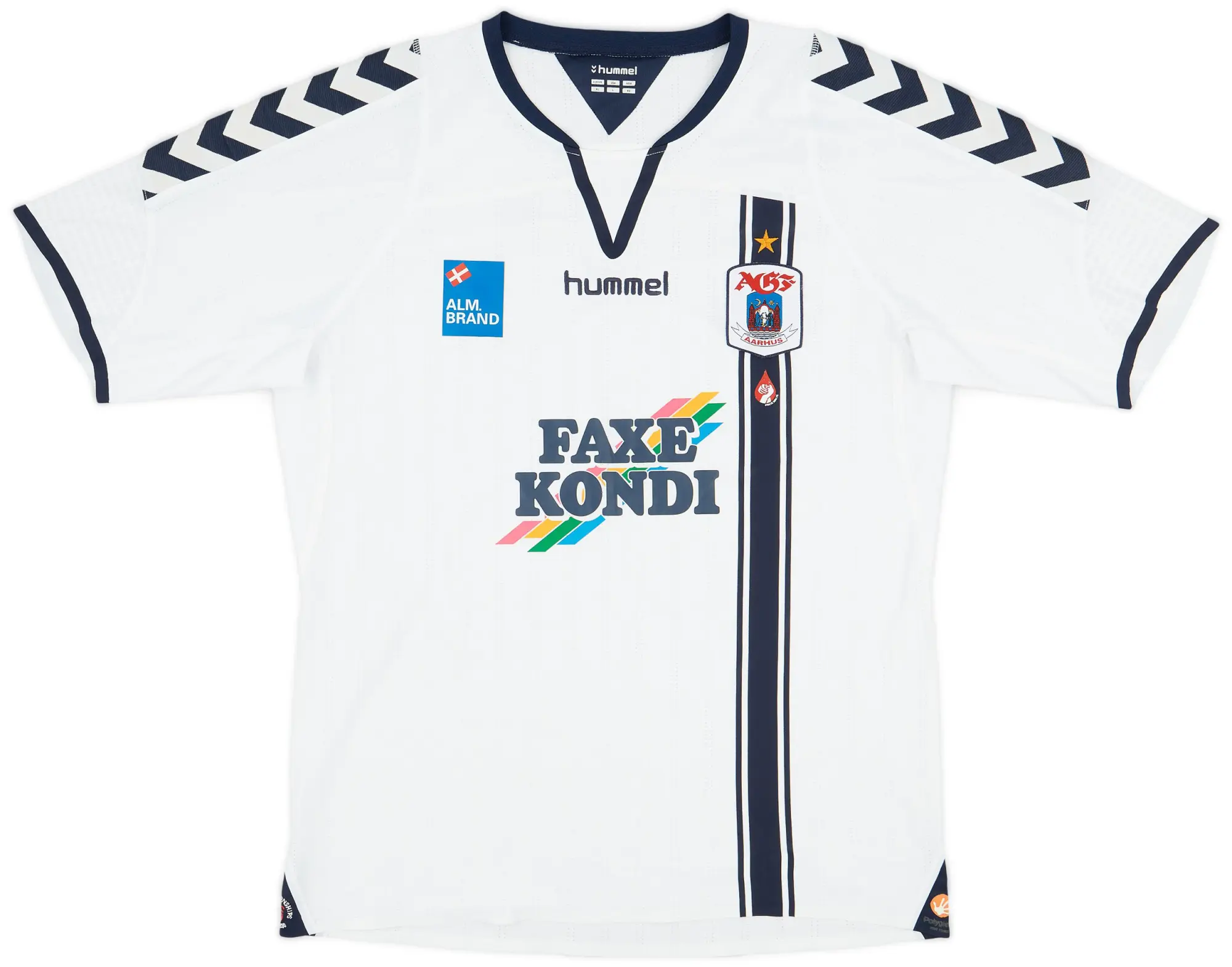 Hummel 2010-11 AGF Aarhus Player Issue Home Shirt - 10/10 - (XL)