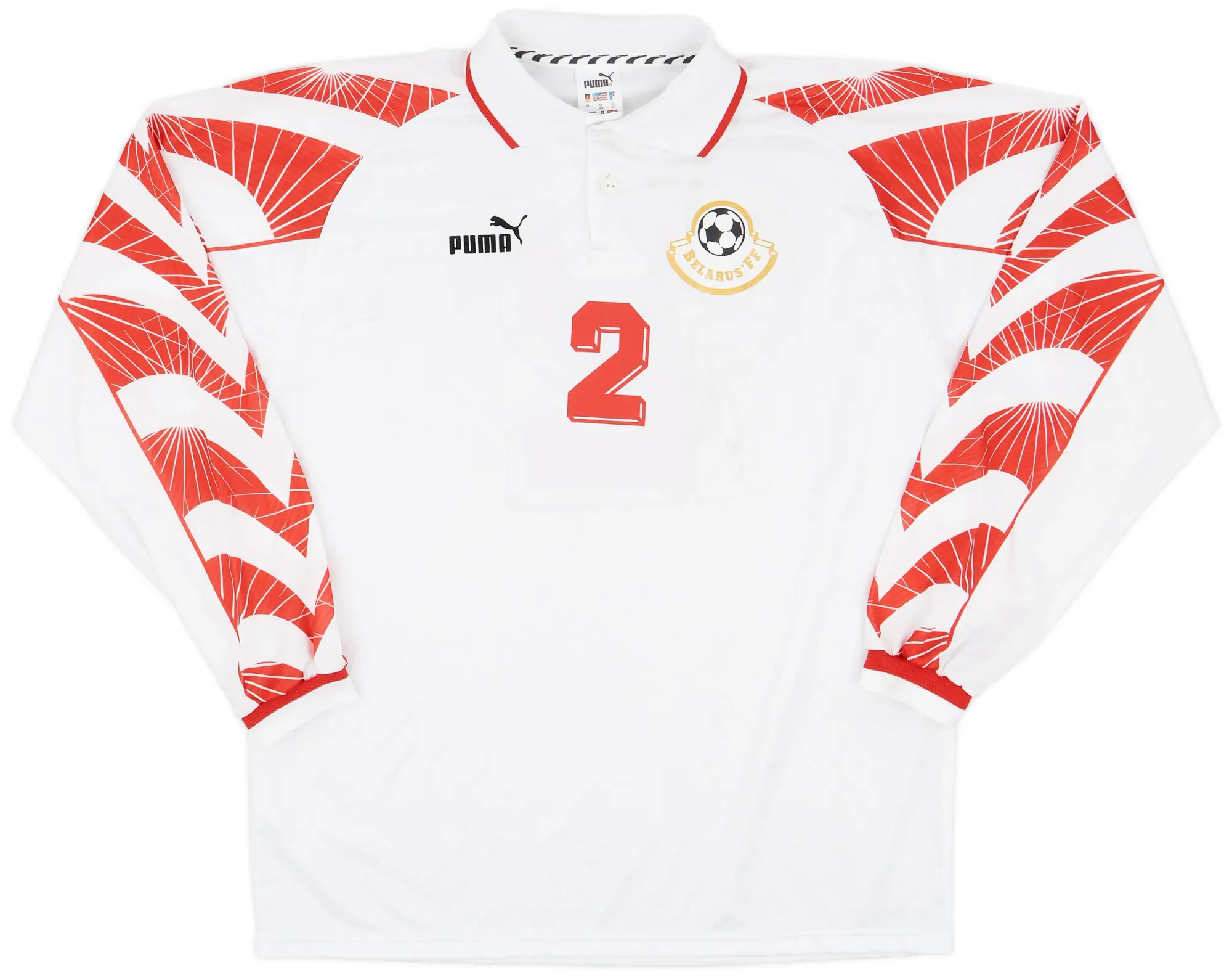 Puma 1998 Belarus Match Worn Home Shirt #2 (Yakhimovich)