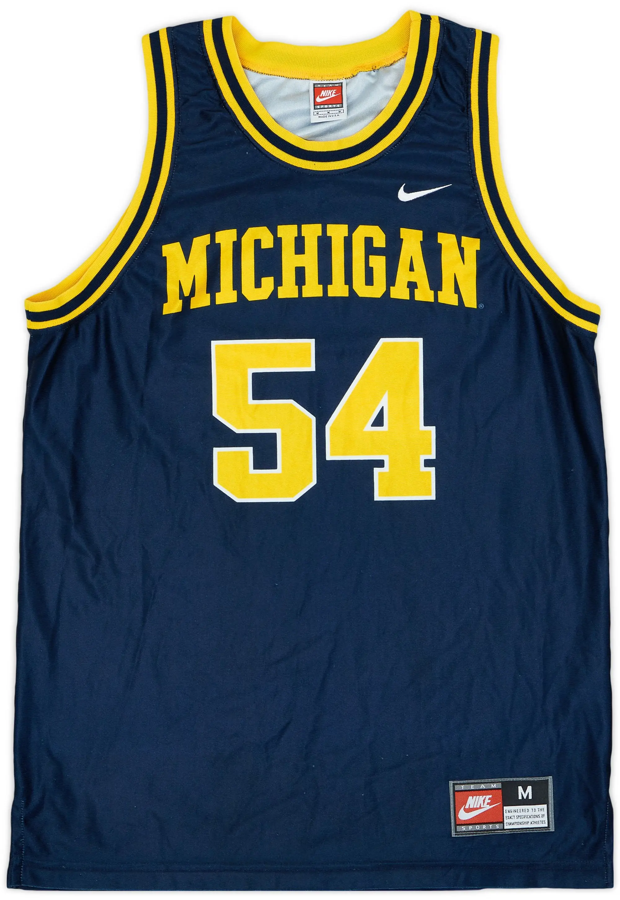 1996-98 Michigan Wolverines Traylor #54 Nike Away Jersey - 9/10 - (M)