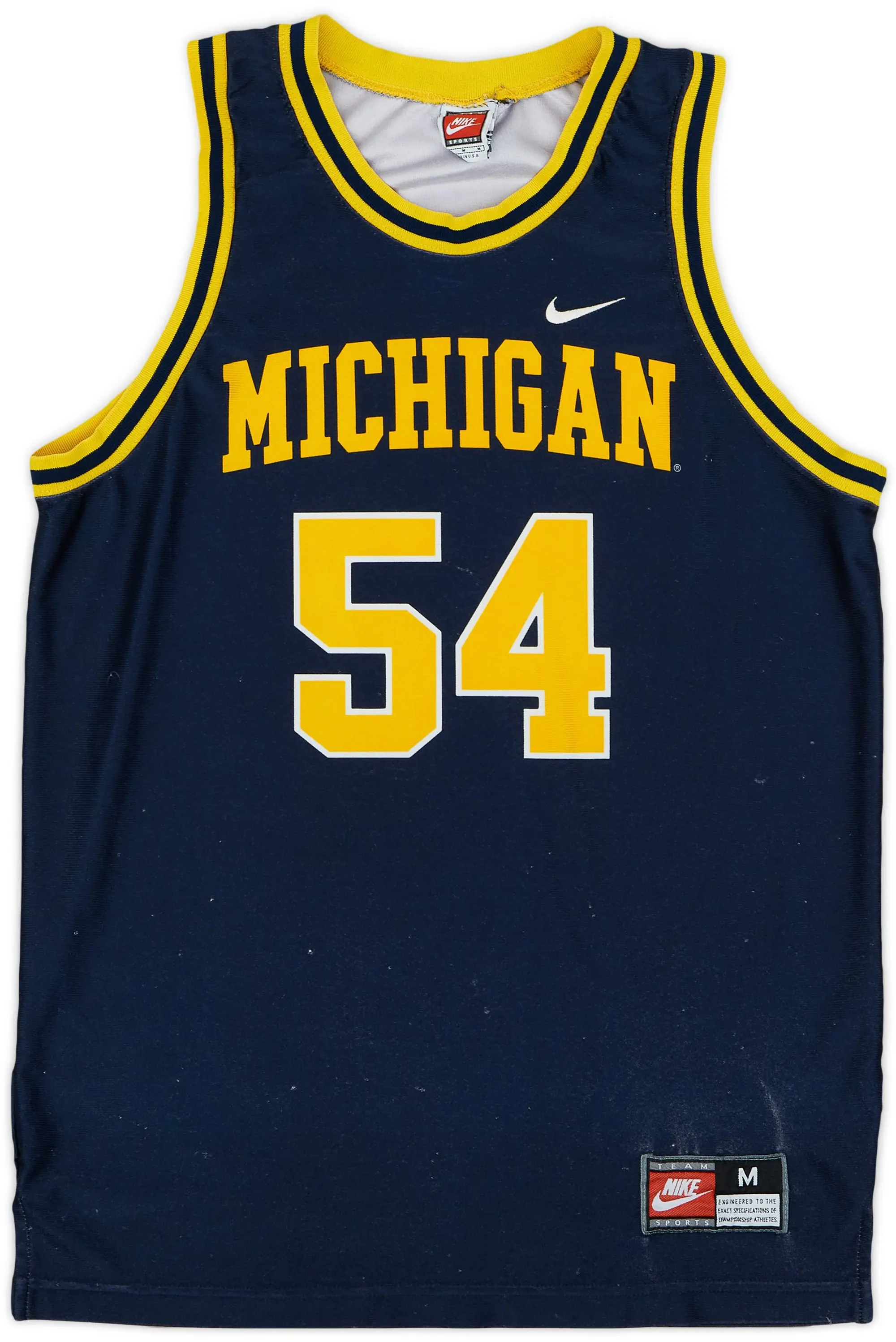 1996-98 Michigan Wolverines Traylor #54 Nike Away Jersey - 5/10 - (M)