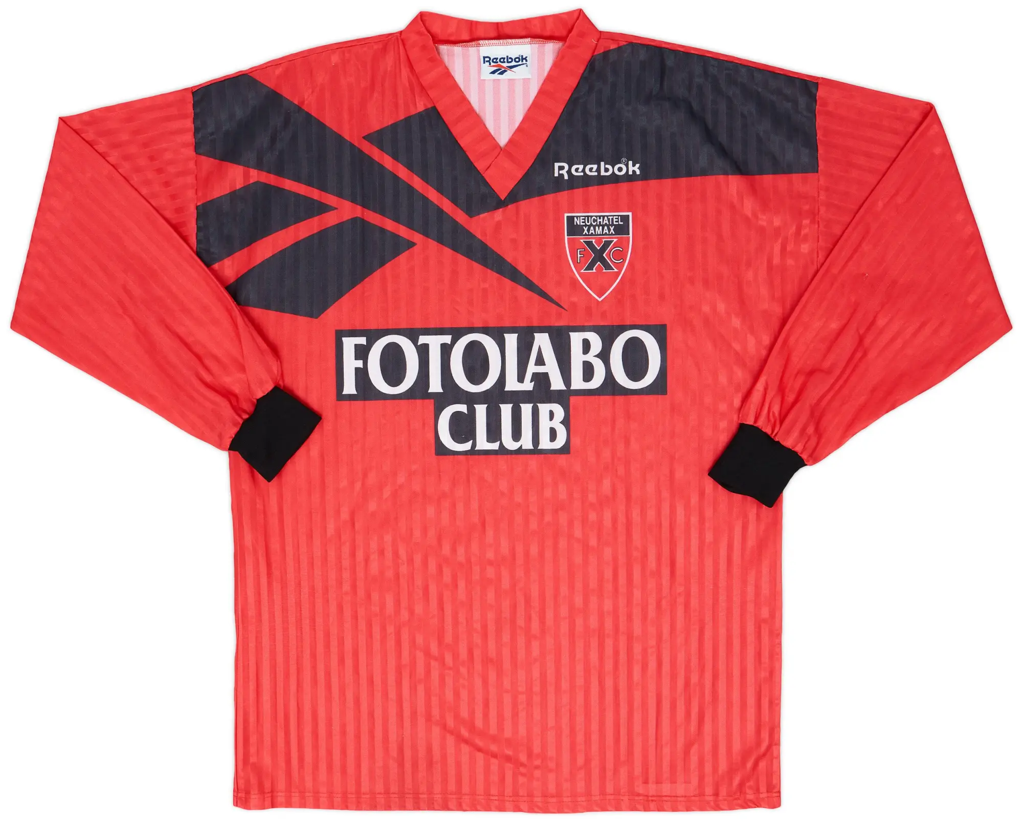Reebok 1993-94 Neuchatel Xamax Home L/S Shirt - 9/10 - (L)