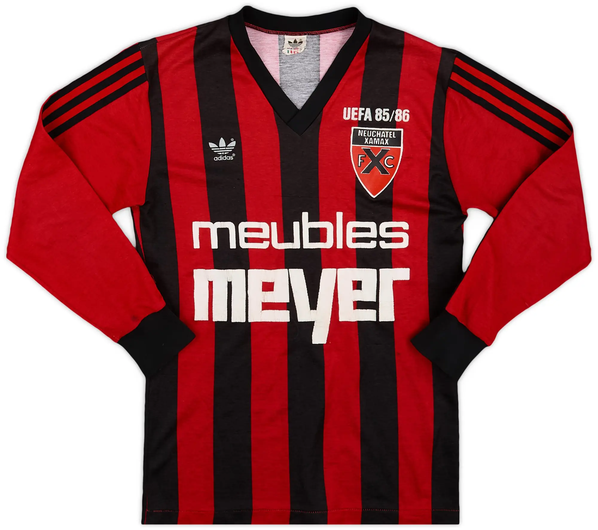 adidas 1985-87 Neuchatel Xamax Home L/S Shirt - 6/10 - (S)