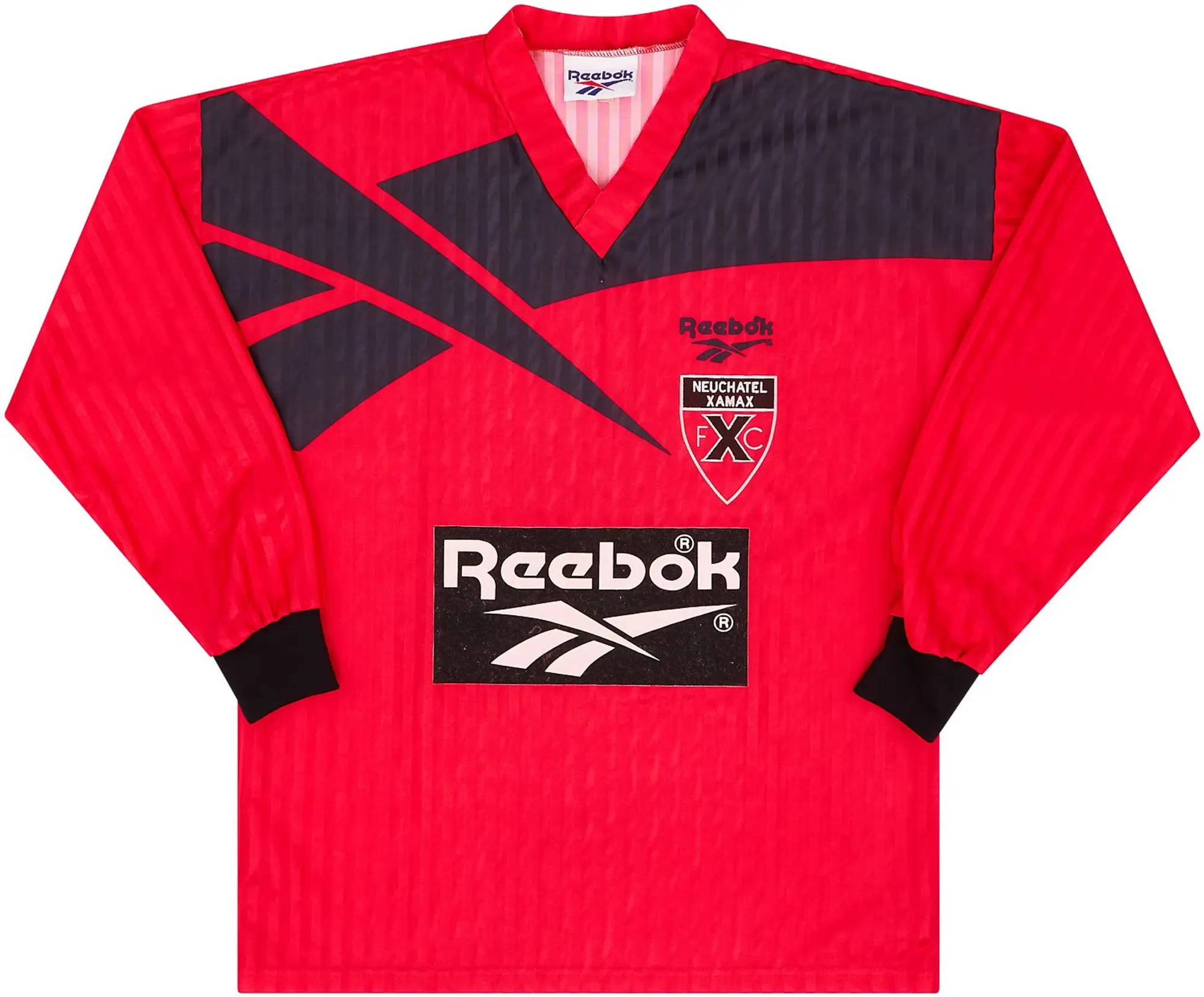 Reebok 1993-94 Neuchatel Xamax Home L/S Shirt - 9/10 - (S)