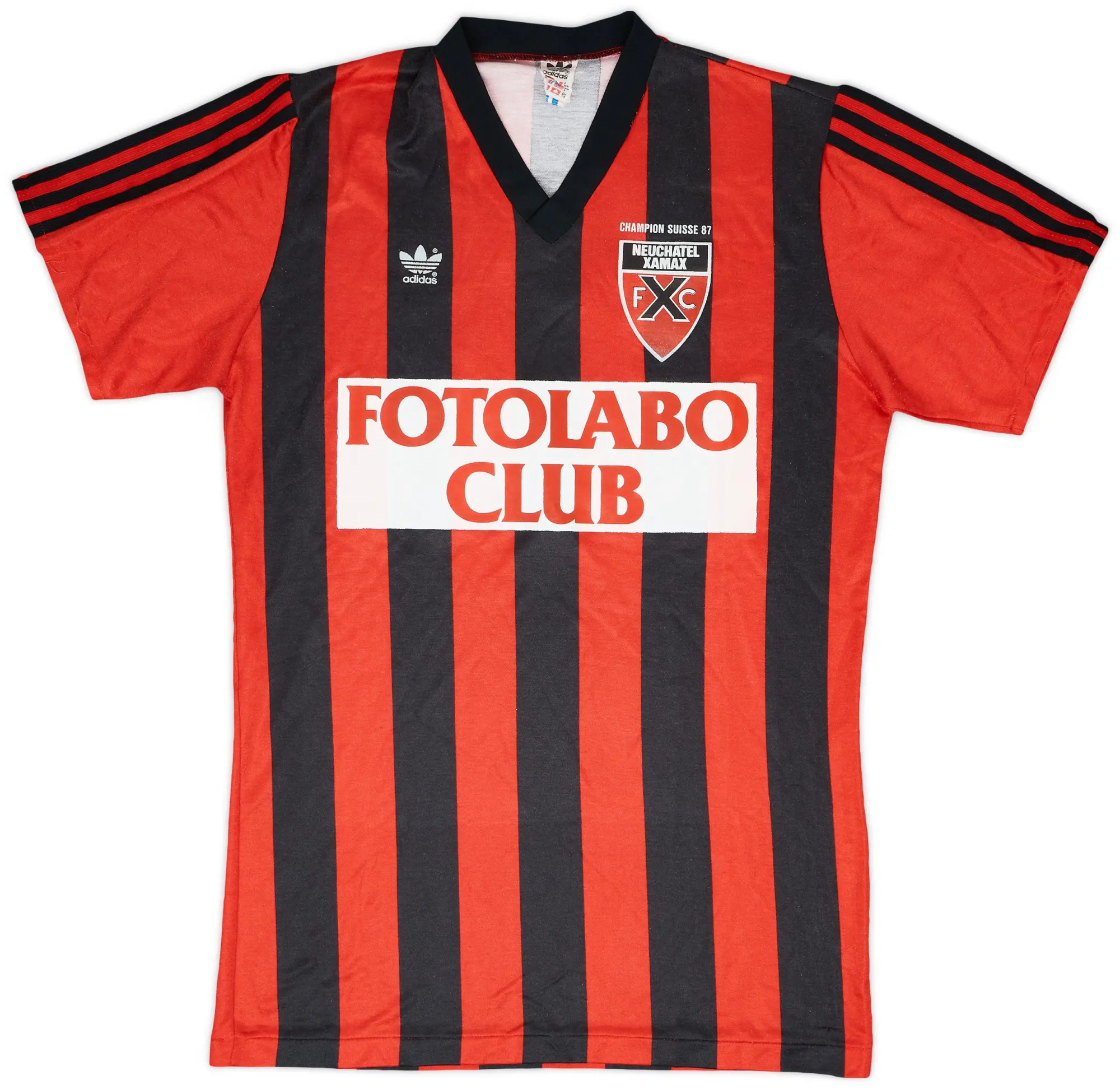 adidas 1987-88 Neuchatel Xamax Match Issue Home Shirt #13