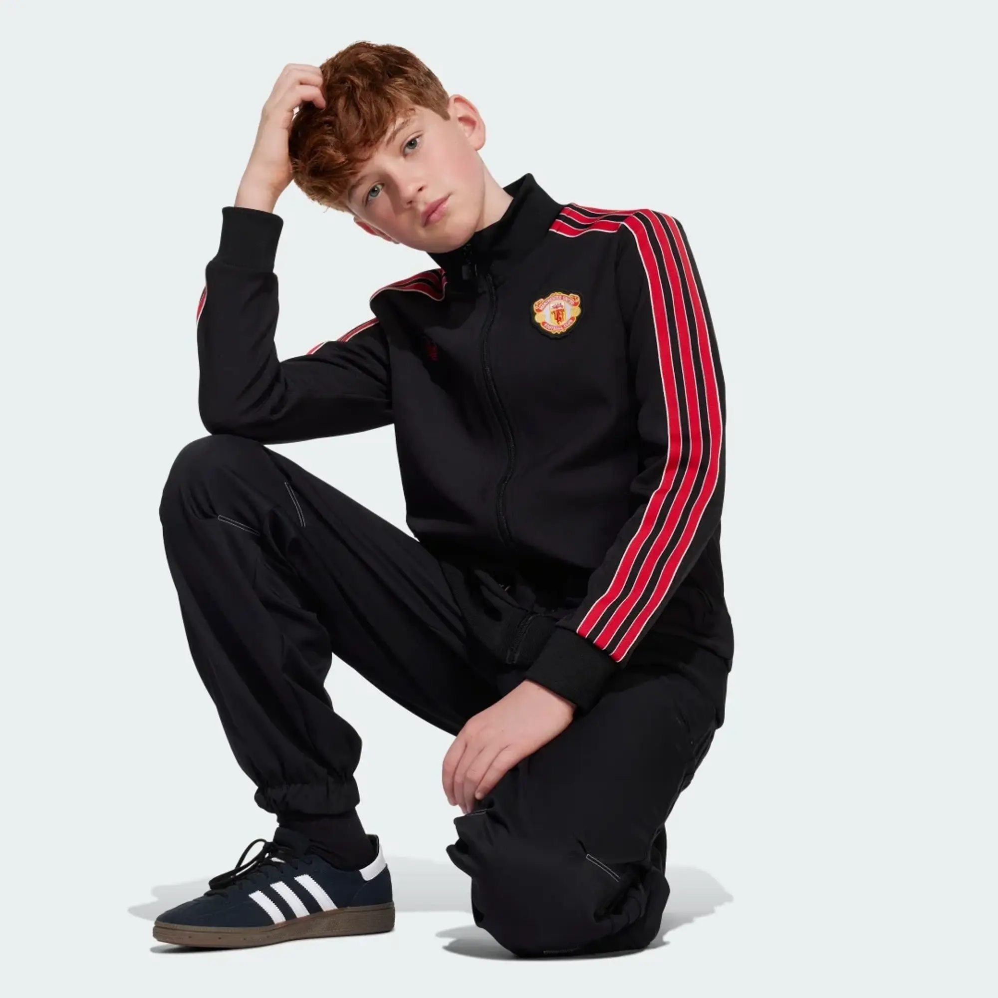 adidas Manchester United Track Top Terrace Icons - Black Kids - ['Black']