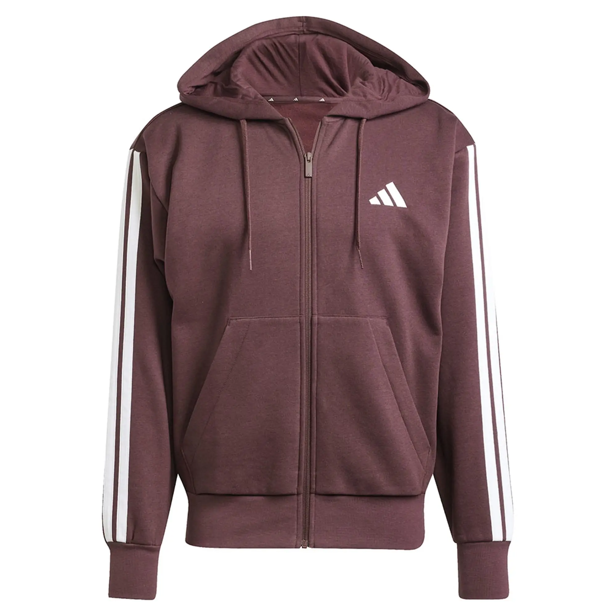 Adidas Essentials 3 Stripes Fleece Full Zip Sweatshirt