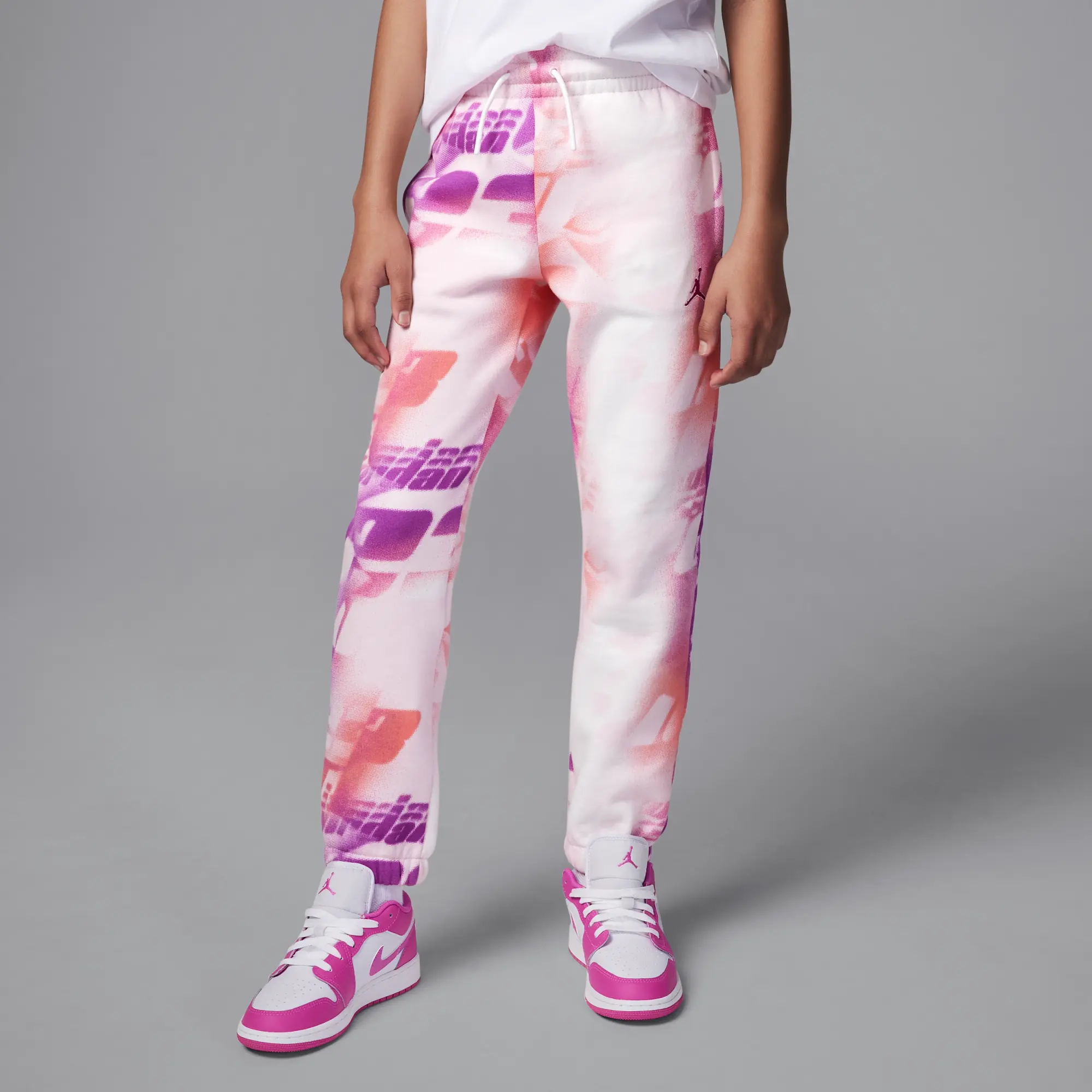 Nike Jordan Older Kids' Triple Team Printed Trousers - Pink - Fleece