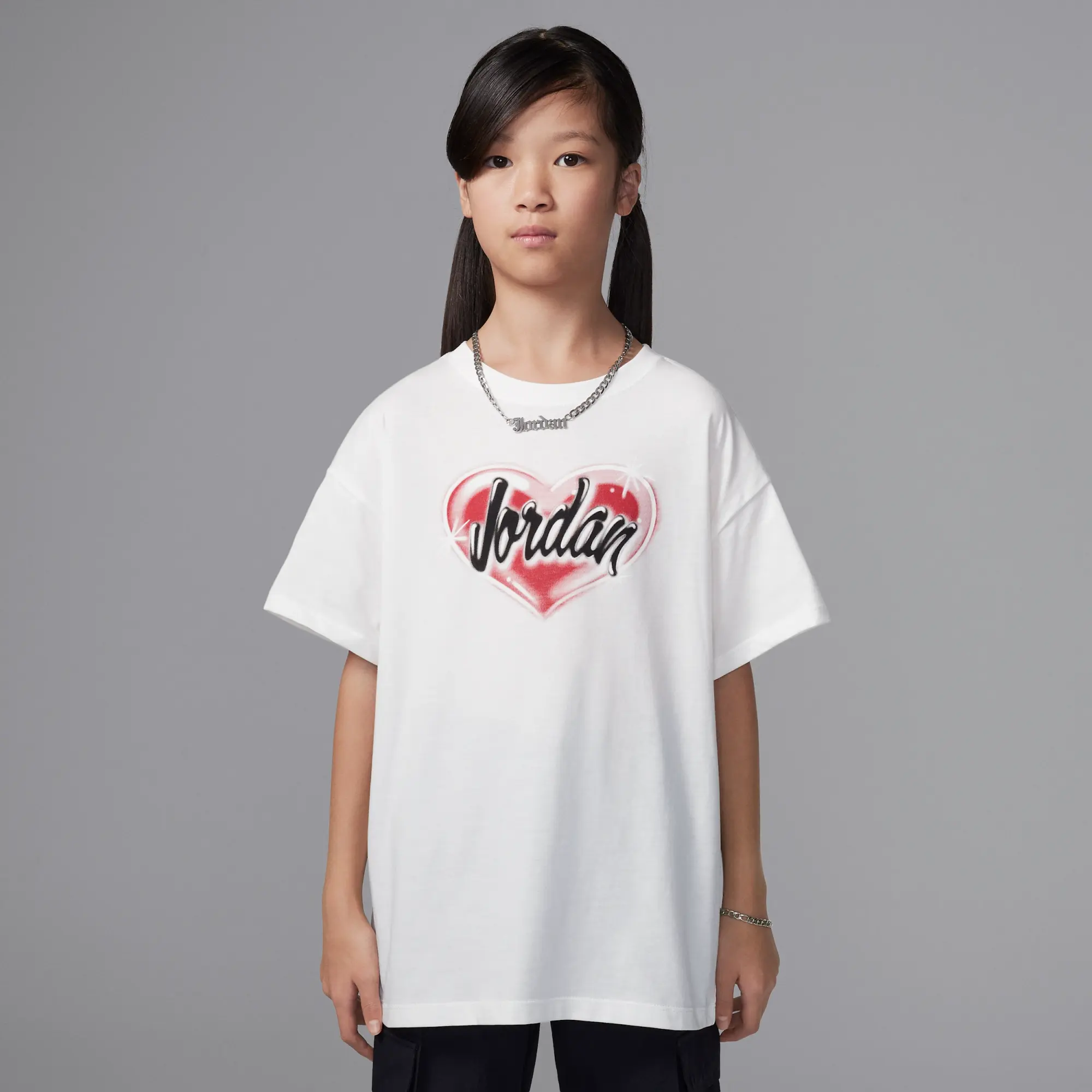 Nike Jordan Older Kids' Y2K Heart Graphic T-Shirt - White