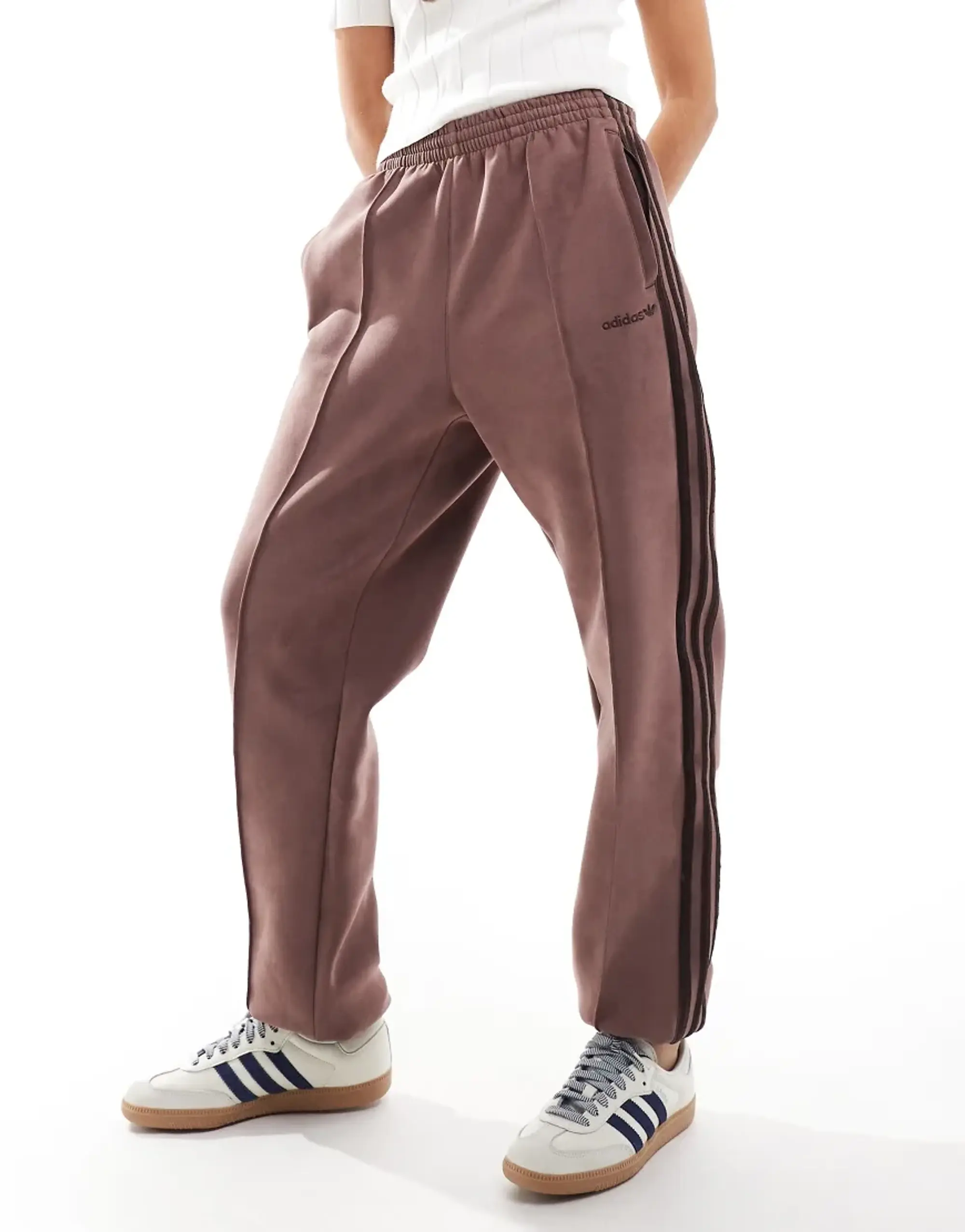 Adidas Originals Suede Track Pant In Brown