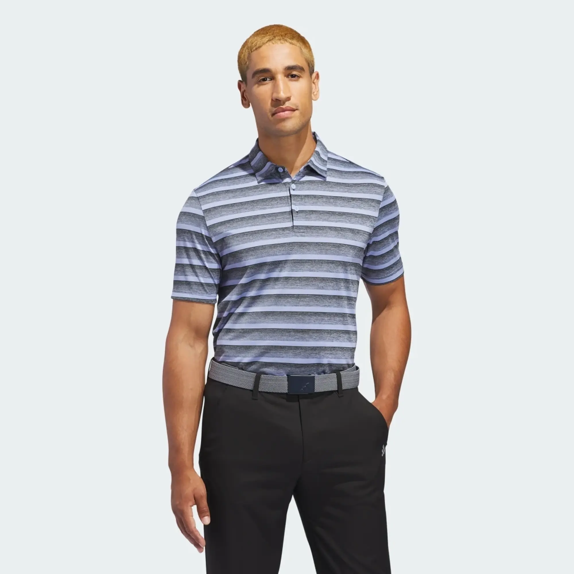 adidas Two-Color Striped Polo Shirt