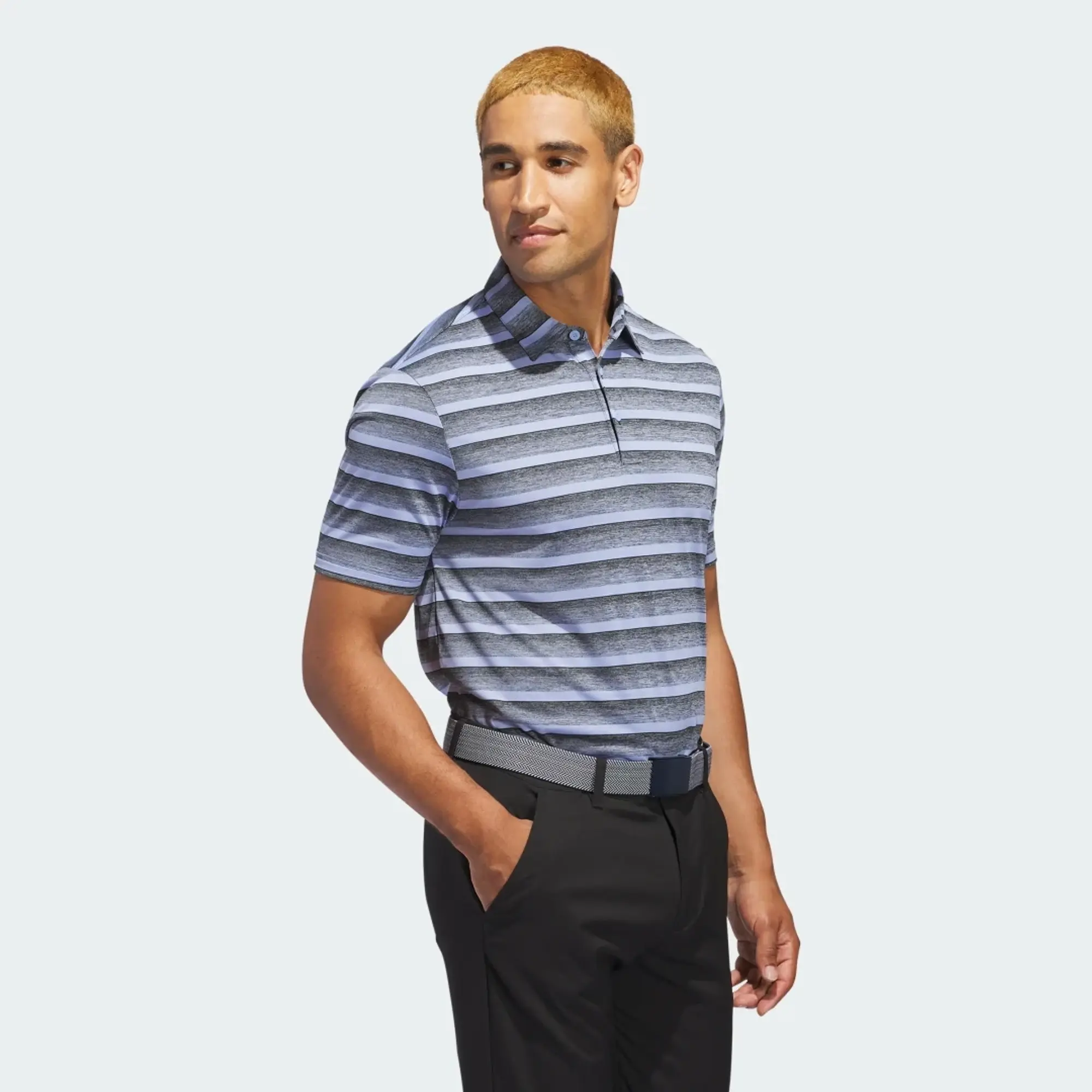adidas Two-Color Striped Polo Shirt