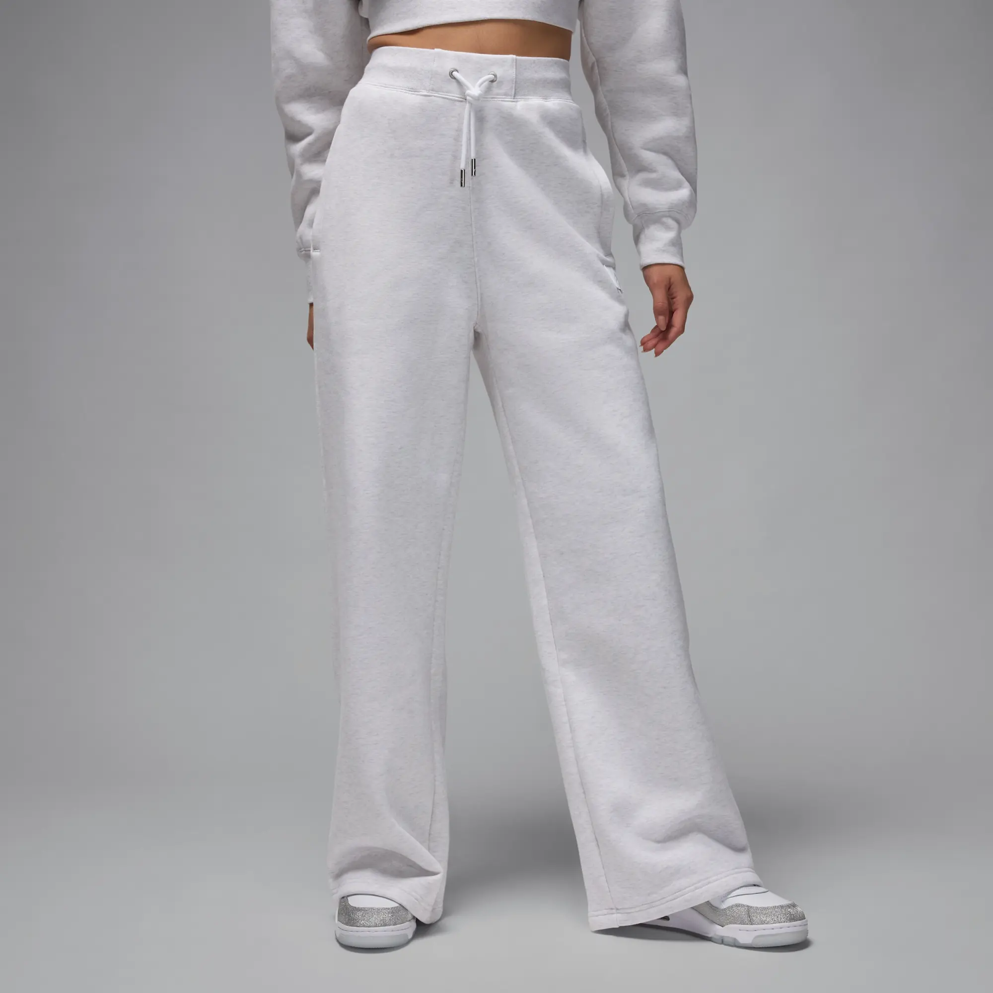 Nike Jordan Flight Fleece Women's Open-Hem Trousers - Brown - Cotton/Polyester
