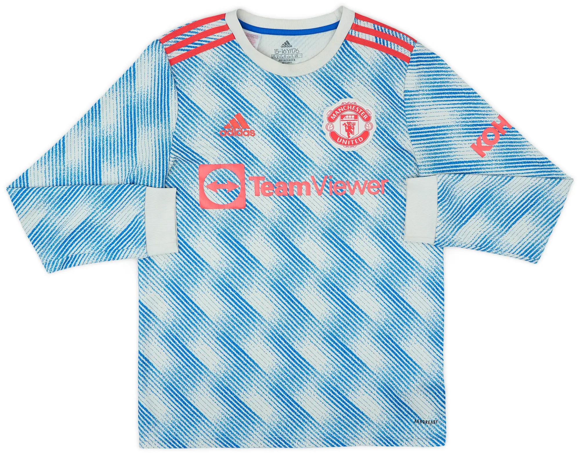 adidas 2021-22 Manchester United Away L/S Shirt - 7/10 - (XL.Boys)