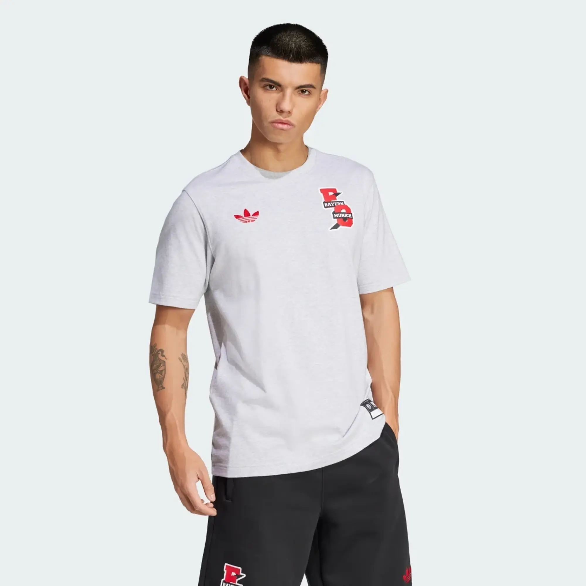 Adidas Football Bayern Munich T-Shirt In Grey Marl