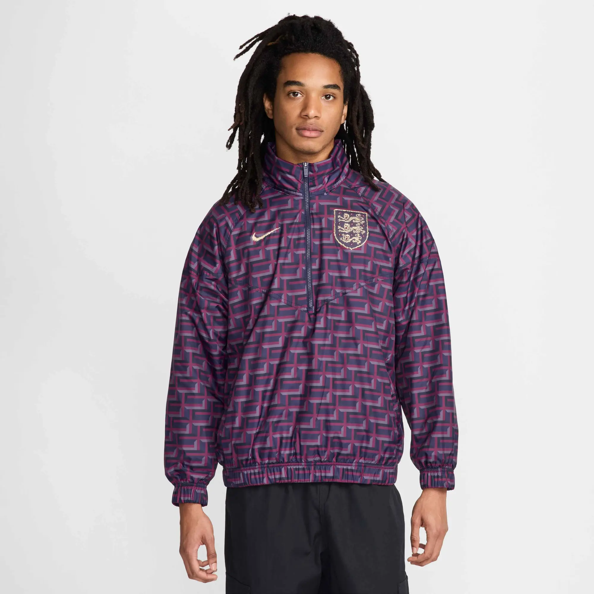 Nike England Windrunner Anorak Jacket - Rosewood/Purple Ink/Sesame - 2024-2025