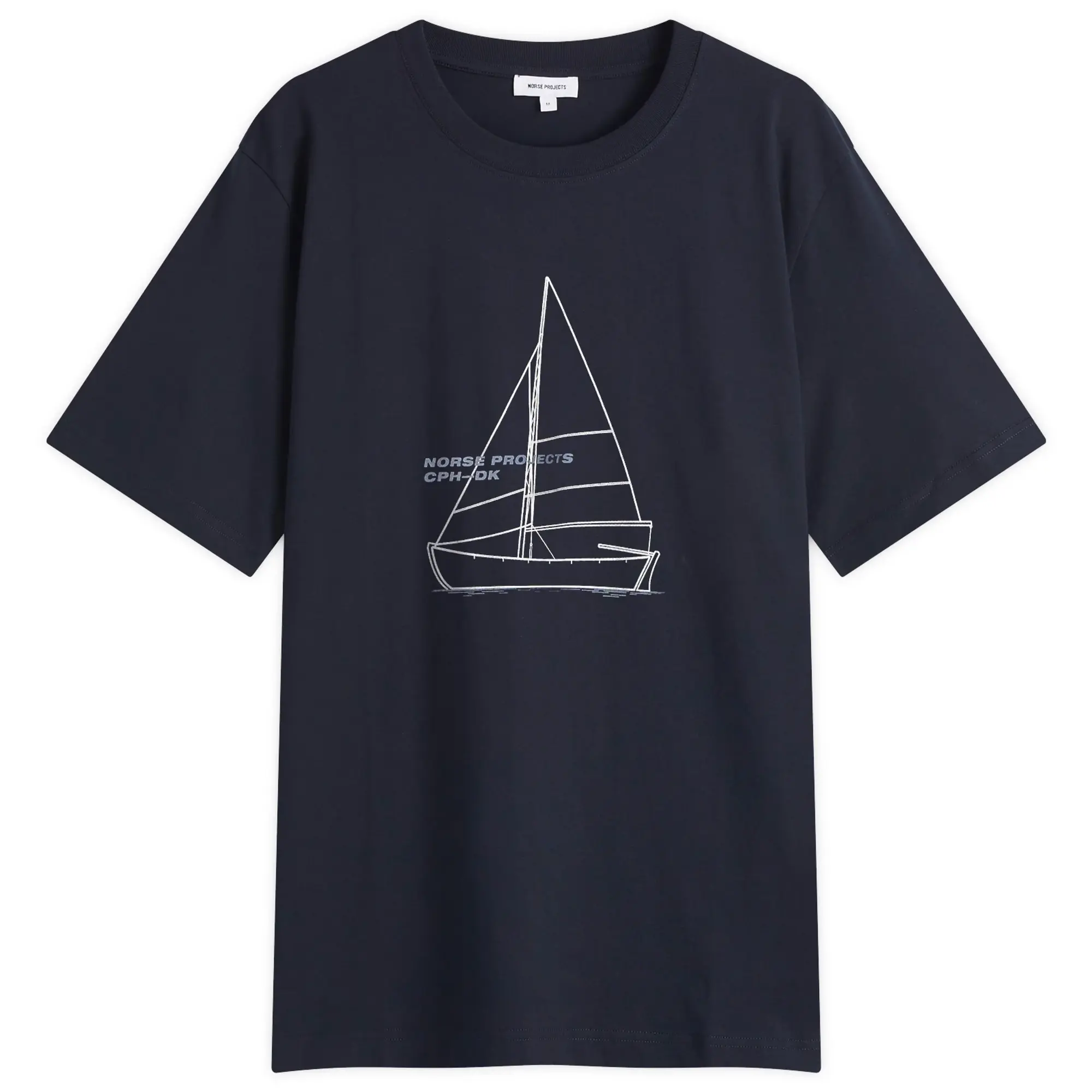 Norse Projects Men's Holger Boat Print T-Shirt Dark Navy