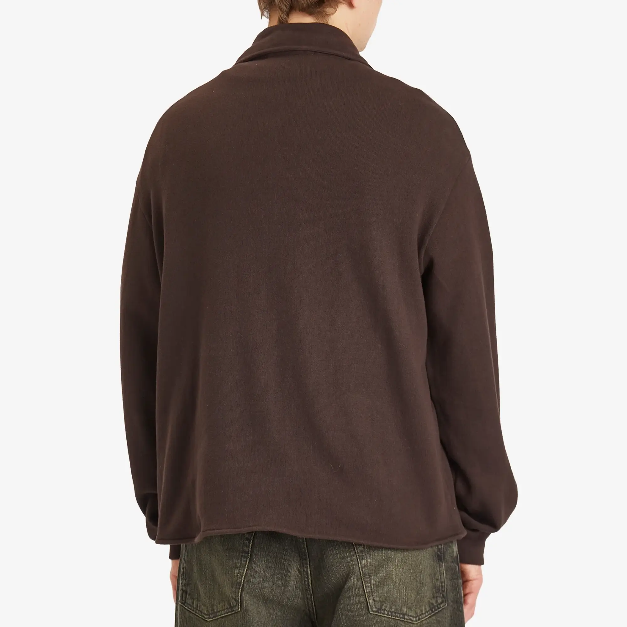 Our Legacy Men's Recovery Fuzzy Knit Shirt Depp Brown Fuzzy Fleece