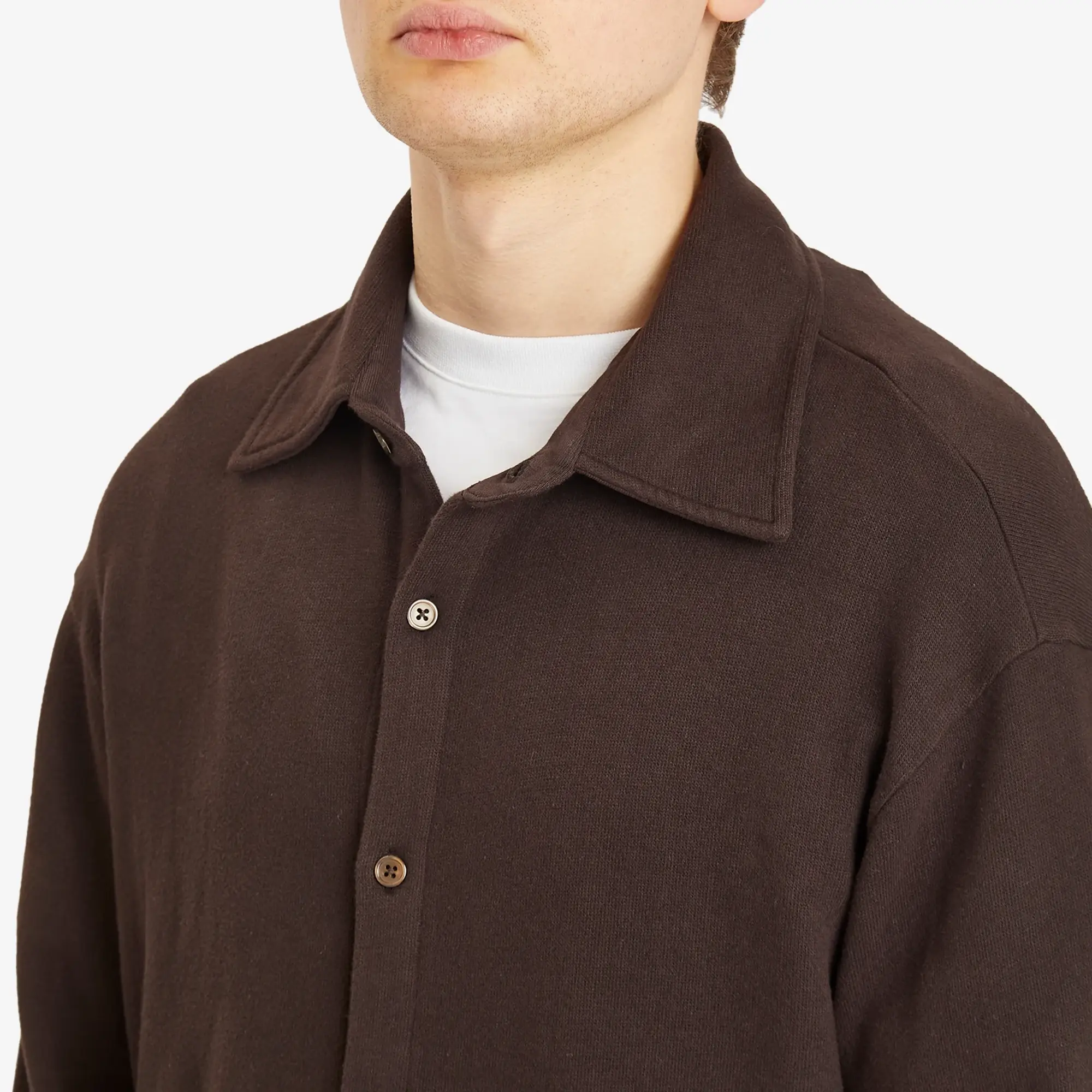 Our Legacy Men's Recovery Fuzzy Knit Shirt Depp Brown Fuzzy Fleece