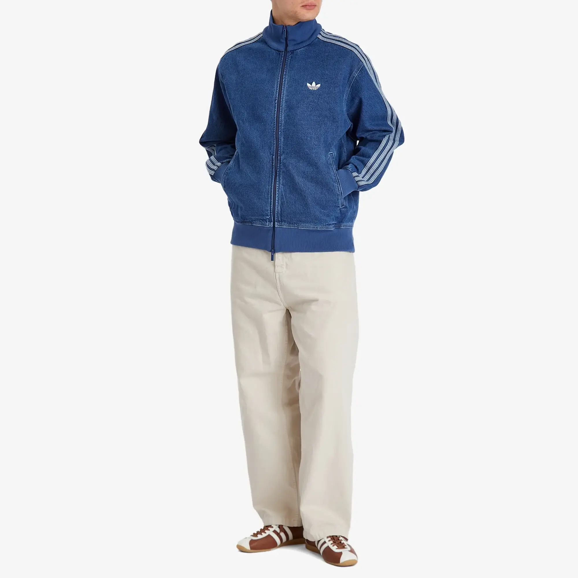 Jacket Adidas Adicolor Denim Firebird Track Top Medium Blue Denim Xxl
