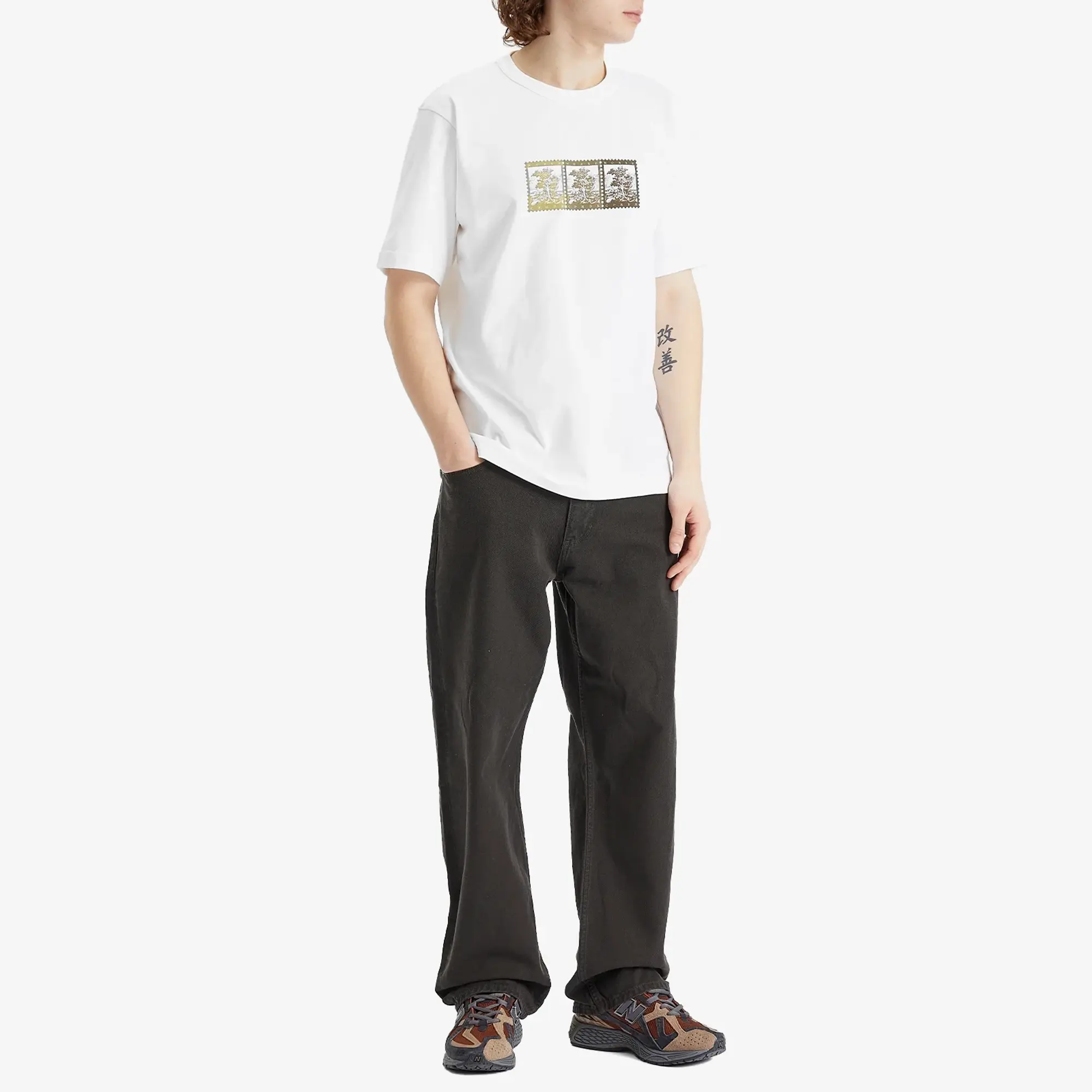 Norse Projects Men's Holger Post Stamp Print T-Shirt White