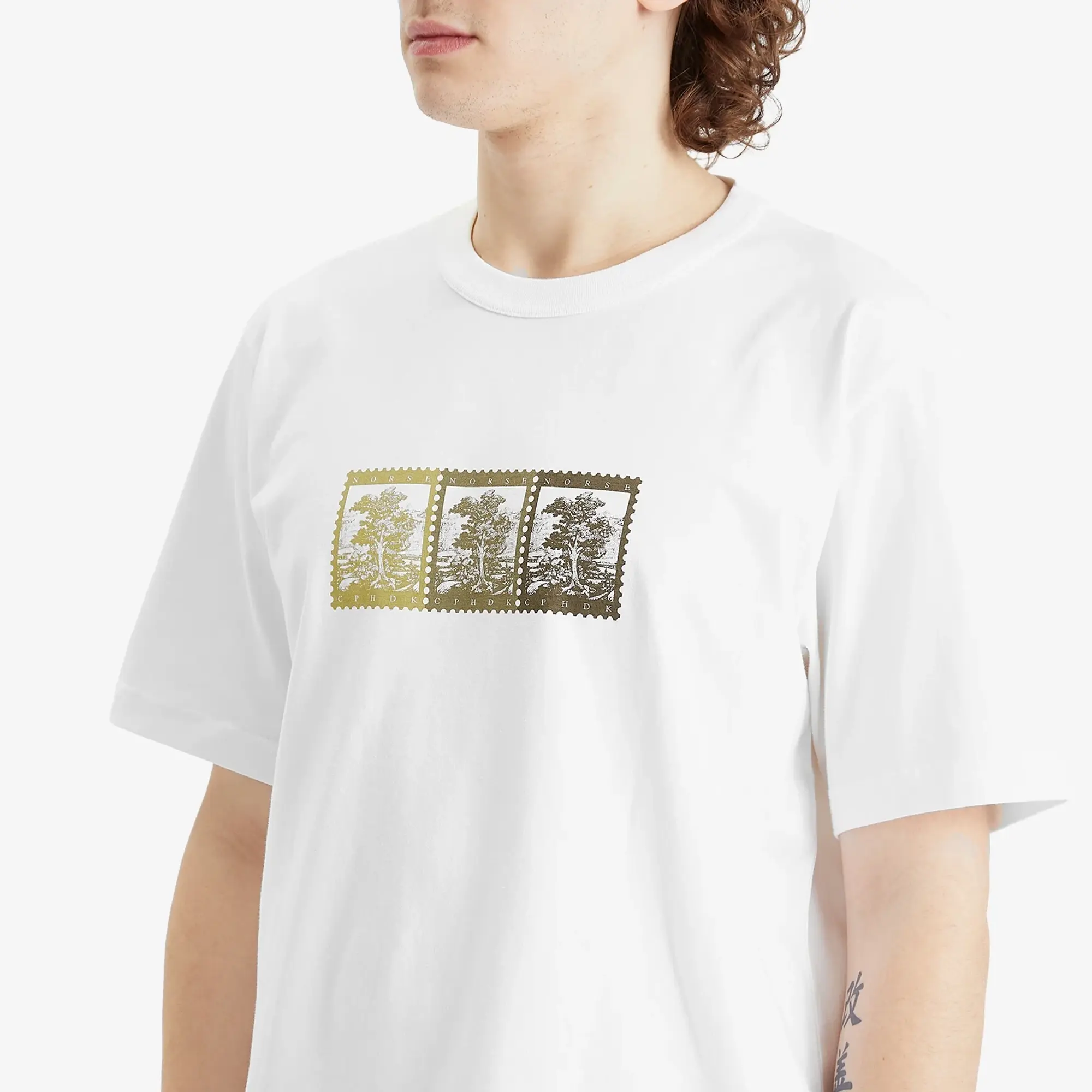 Norse Projects Men's Holger Post Stamp Print T-Shirt White
