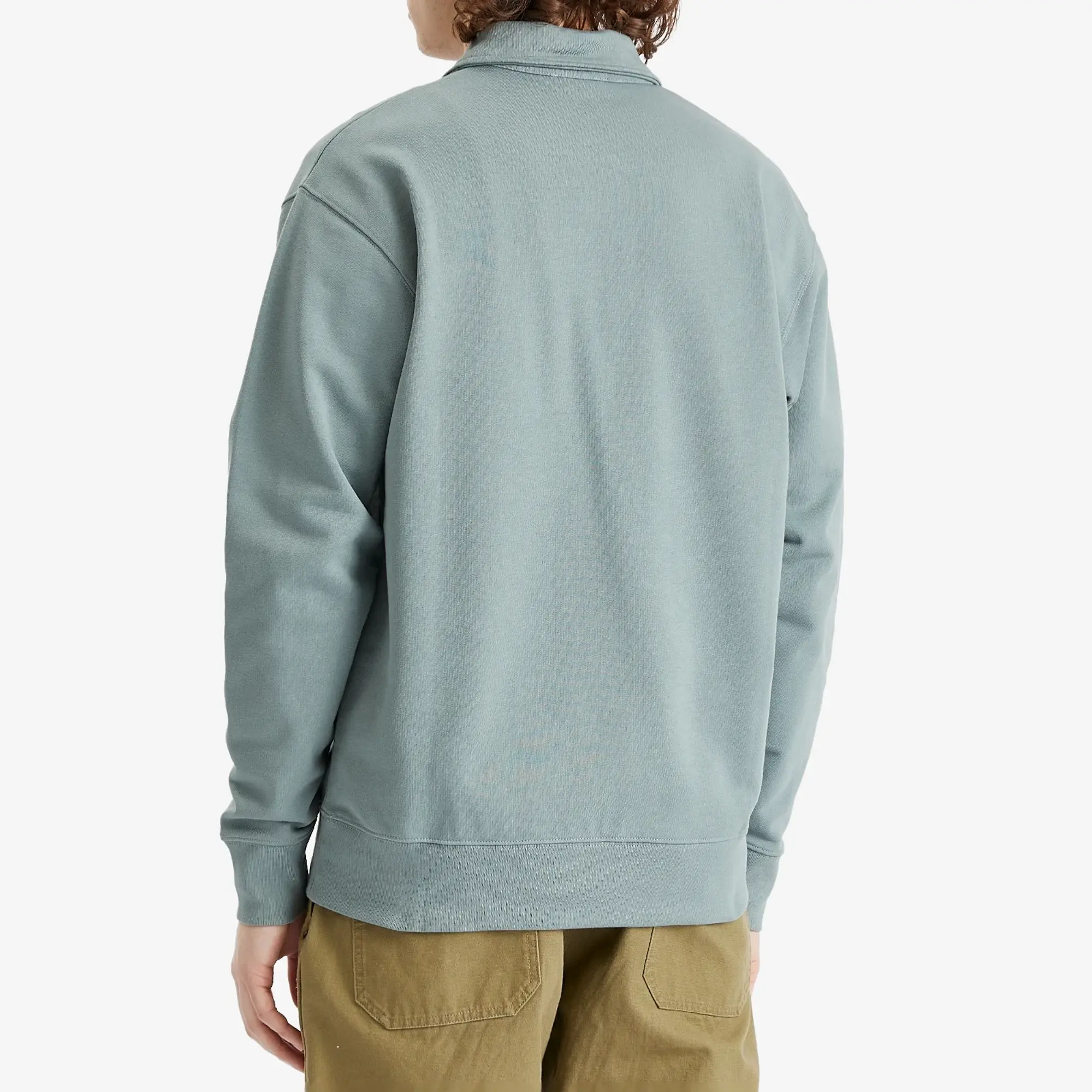 Norse Projects Men's Ketel Relaxed Logo Half Zip Sweatshirt Greyish Blue