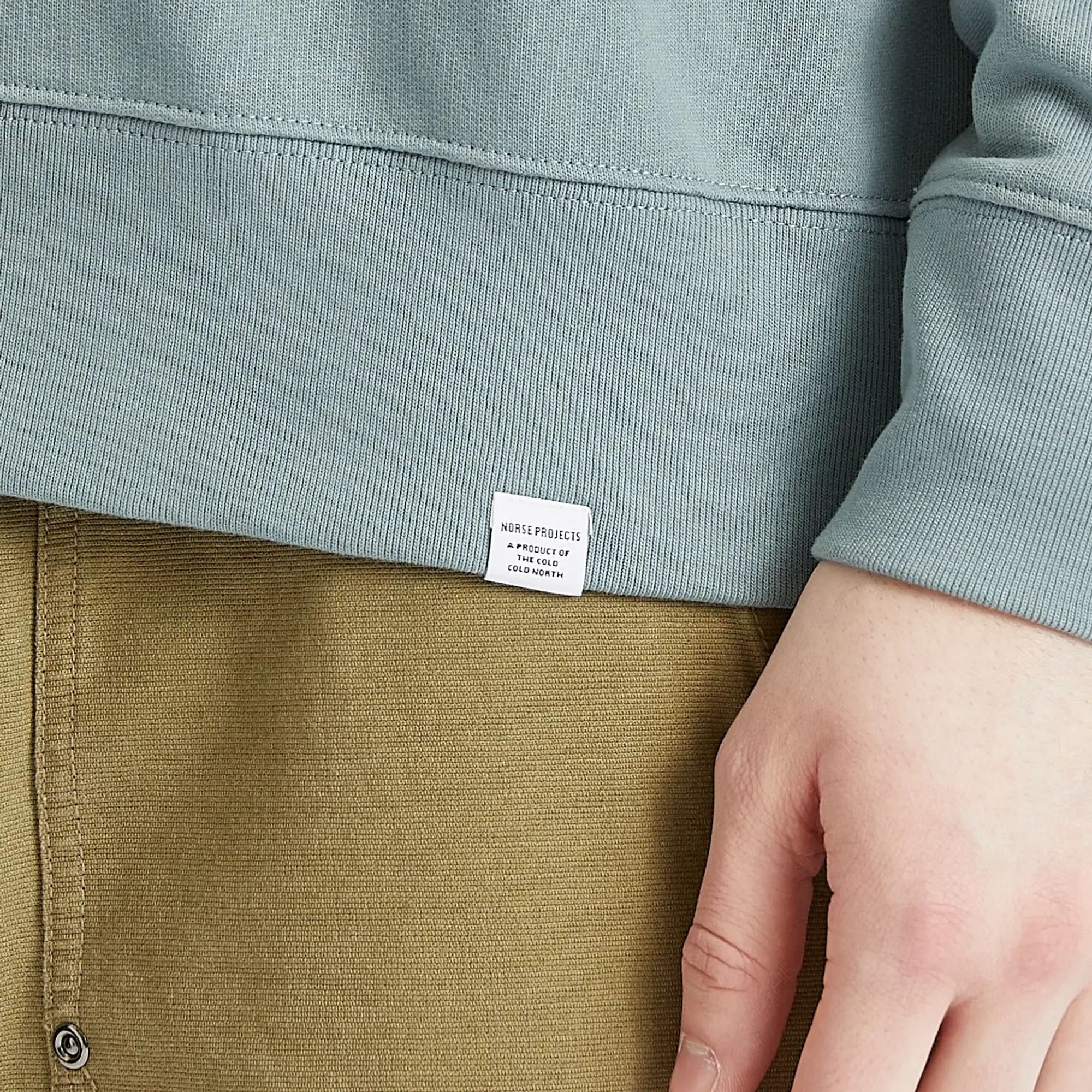 Norse Projects Men's Ketel Relaxed Logo Half Zip Sweatshirt Greyish Blue