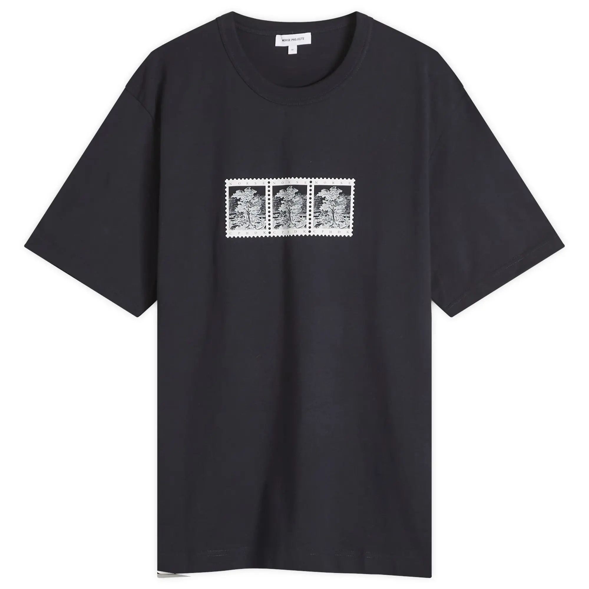 Norse Projects Men's Holger Post Stamp Print T-Shirt Dark Navy